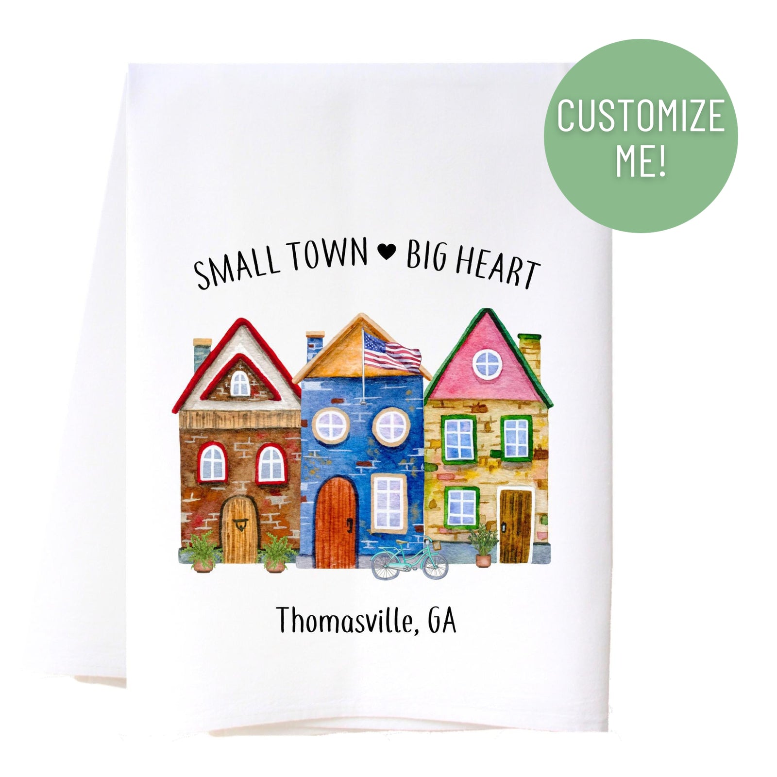 Small Town Big Heart Kitchen Towel