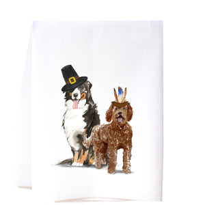 Thanksgiving Dogs Flour Sack Towel Kitchen Towel/Dishcloth - Southern Sisters