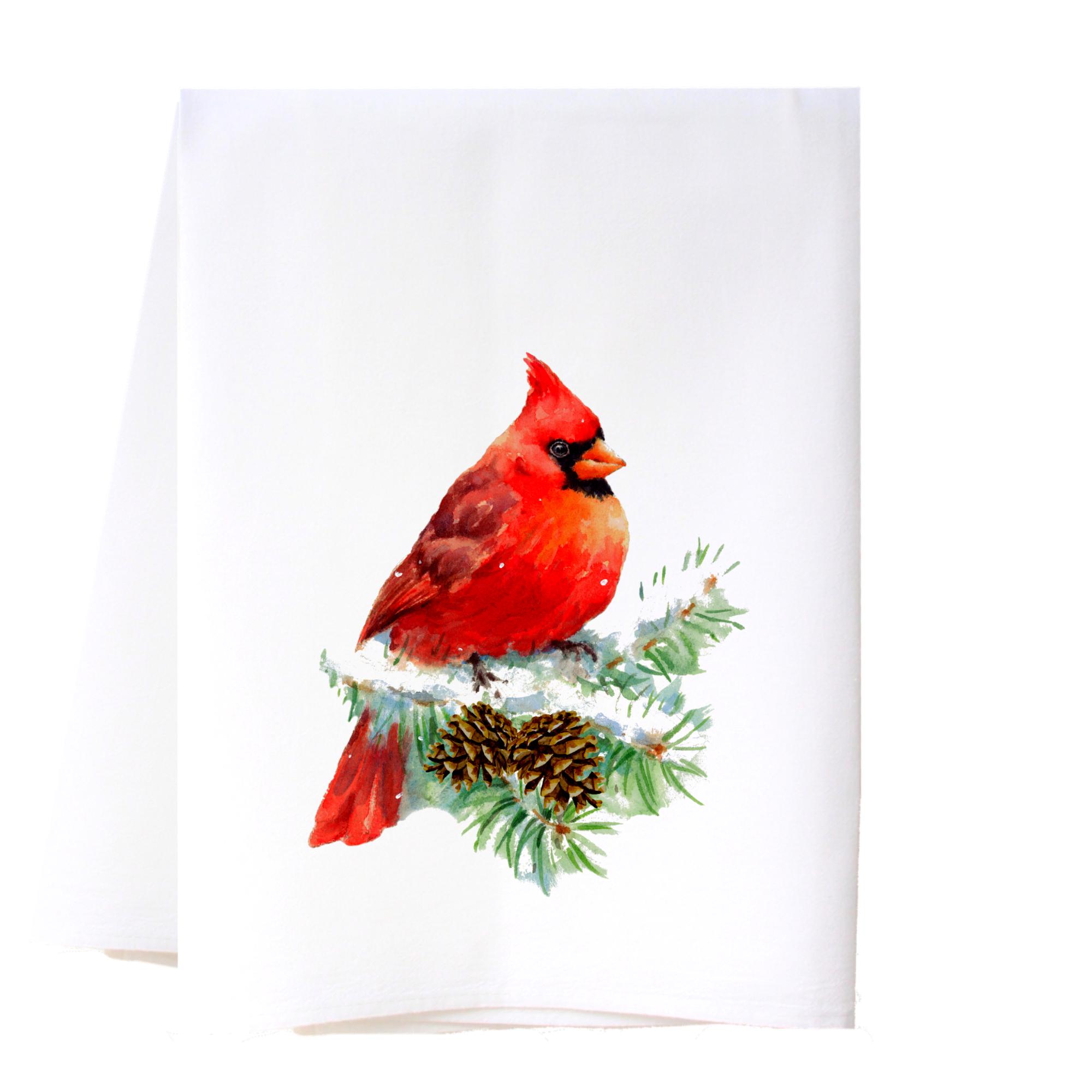 Winter Cardinal Flour Sack Towel Kitchen Towel/Dishcloth - Southern Sisters