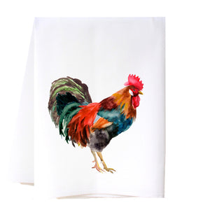 Watercolor Rooster Kitchen Towel
