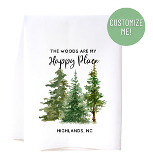 Woods Happy Place Flour Sack Towel