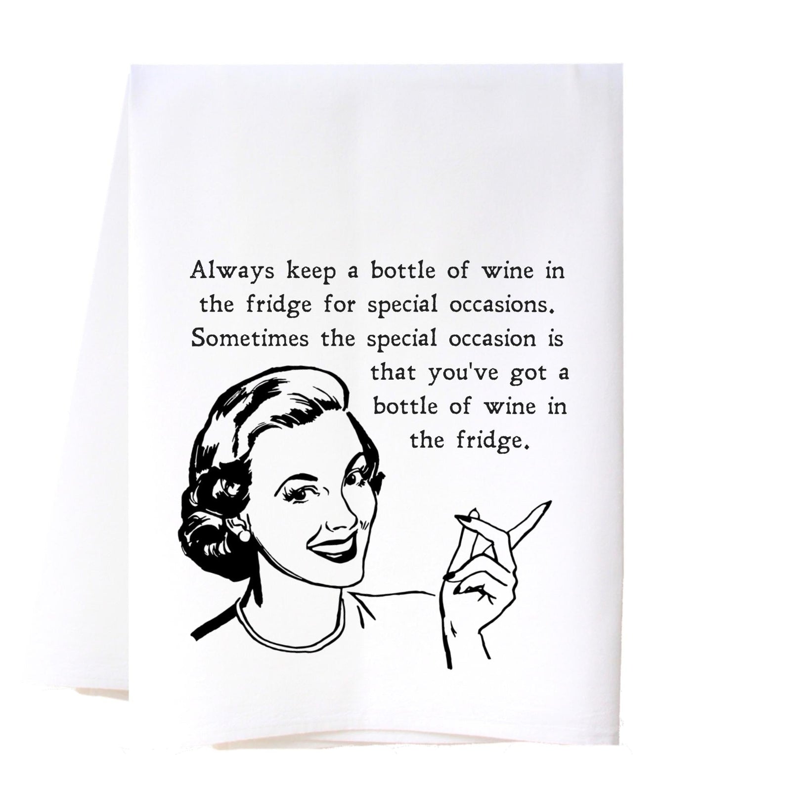 Wine in Fridge Flour Sack Towel Kitchen Towel/Dishcloth - Southern Sisters