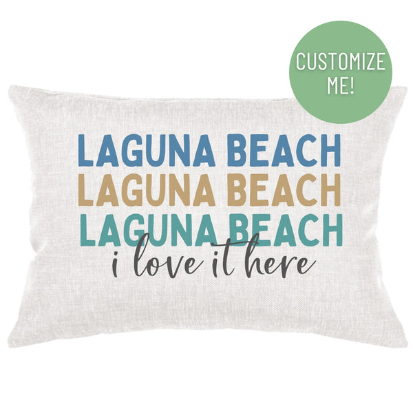 Beach I Love It Here Down Lumbar Pillow