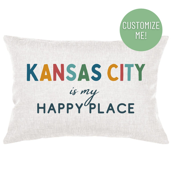 Everyday Hometown Happy Place Lumbar Pillow Cover