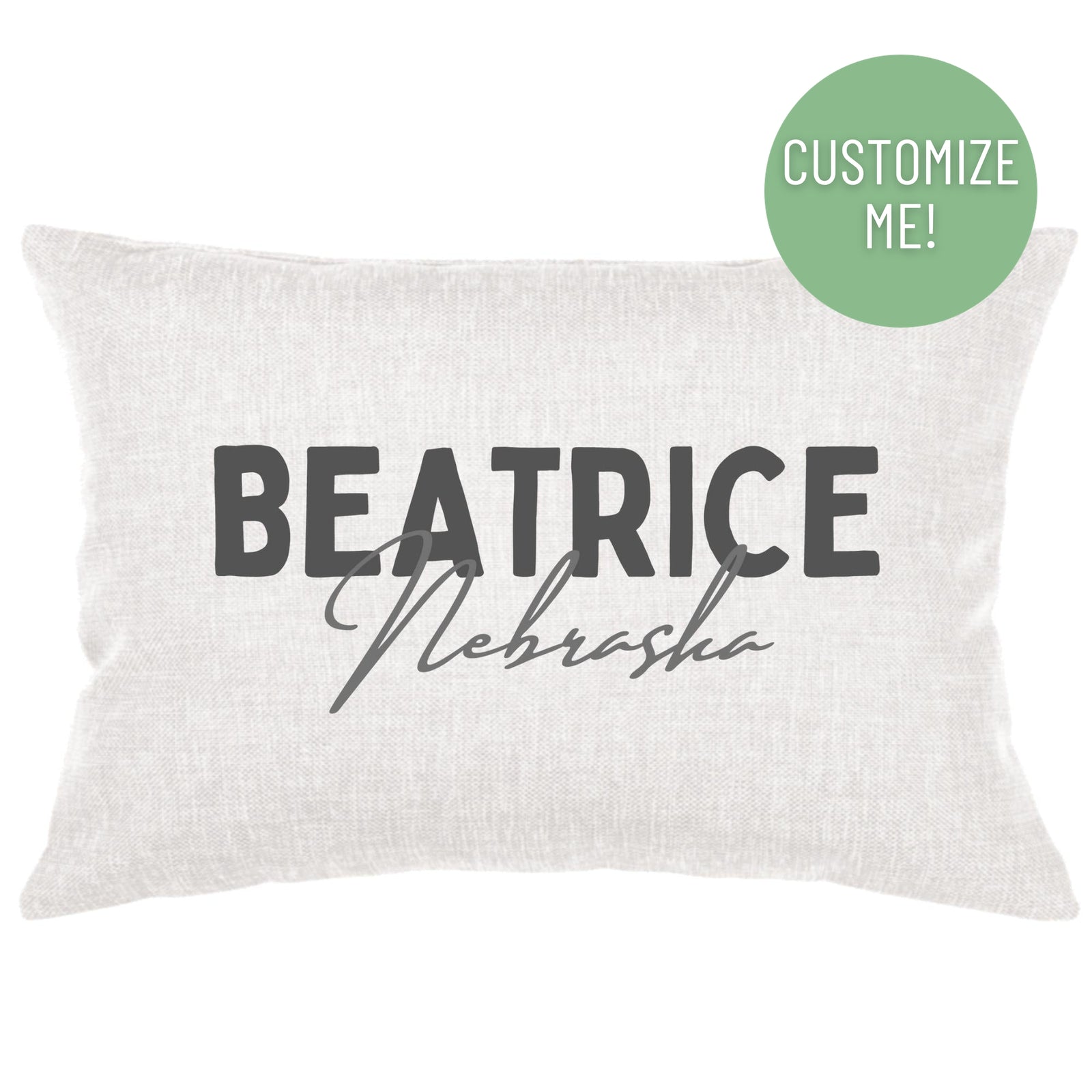 Gray Text Hometown Lumbar Pillow Throw Pillow - Southern Sisters