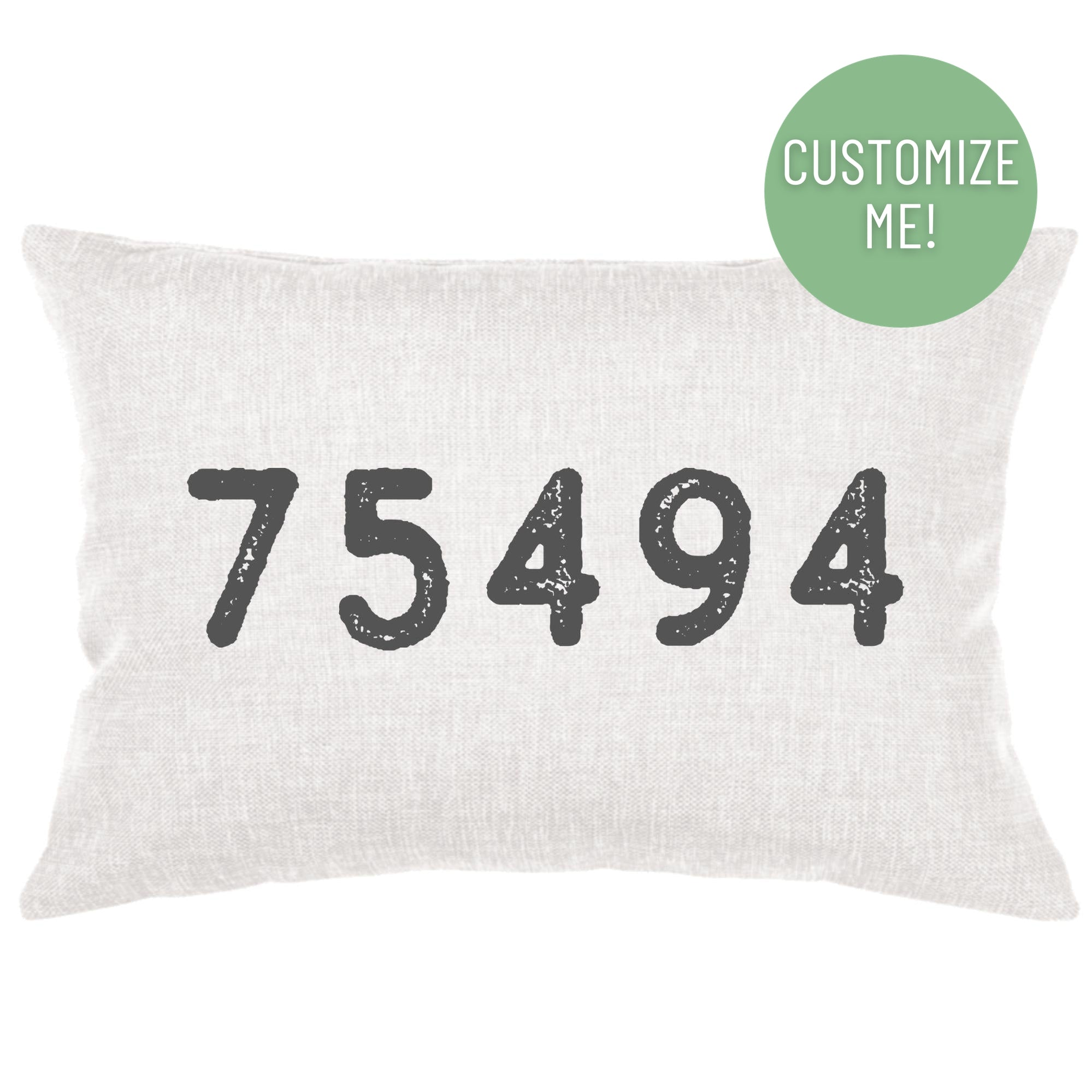 Gray Zip Code Lumbar Pillow Throw Pillow - Southern Sisters