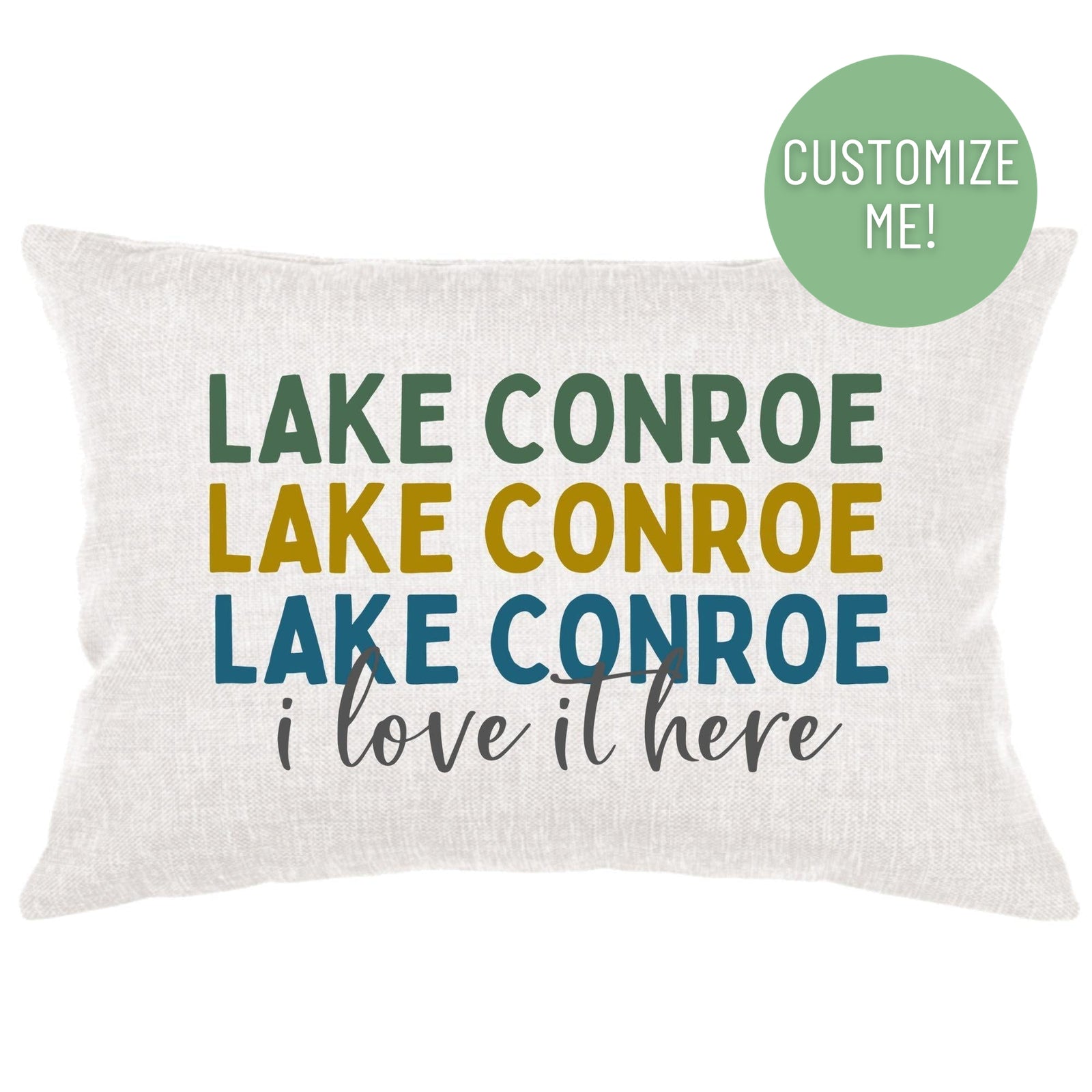 Lake I Love It Here Lumbar Pillow Cover