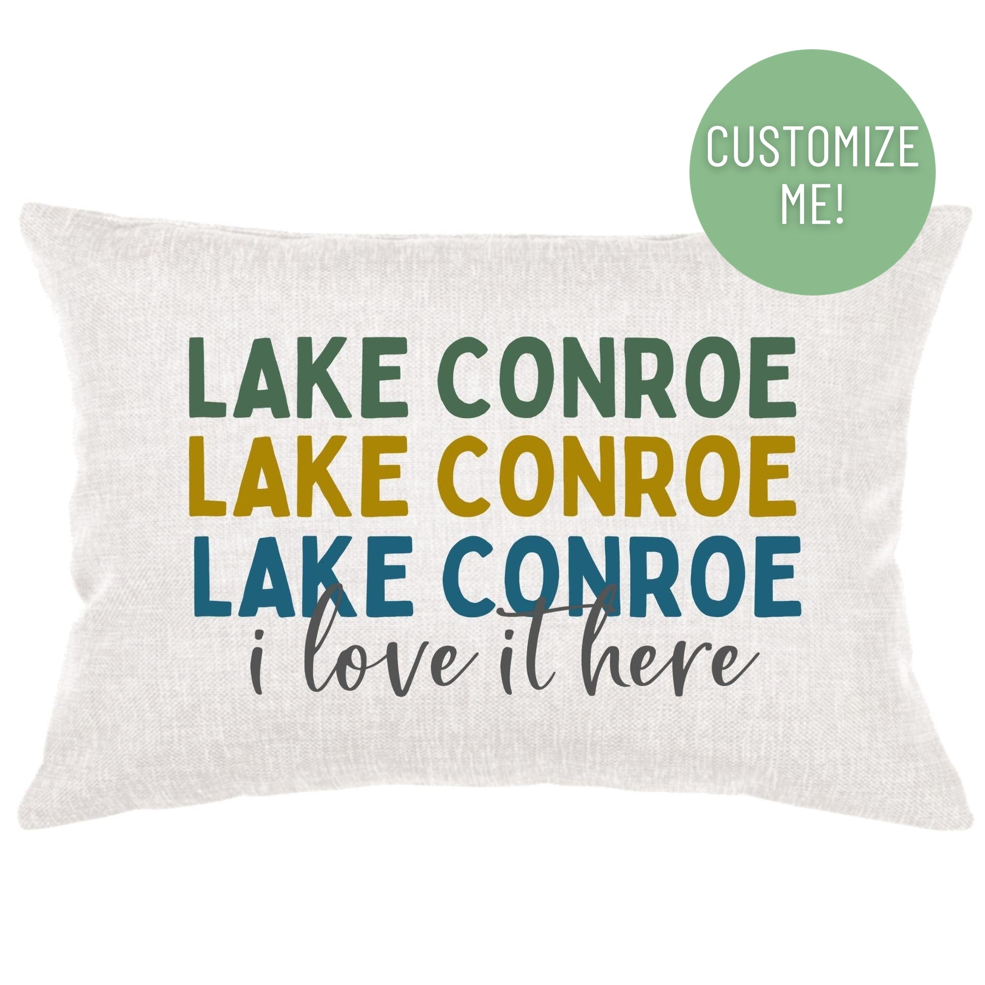 Lake I Love It Here Down Lumbar Pillow