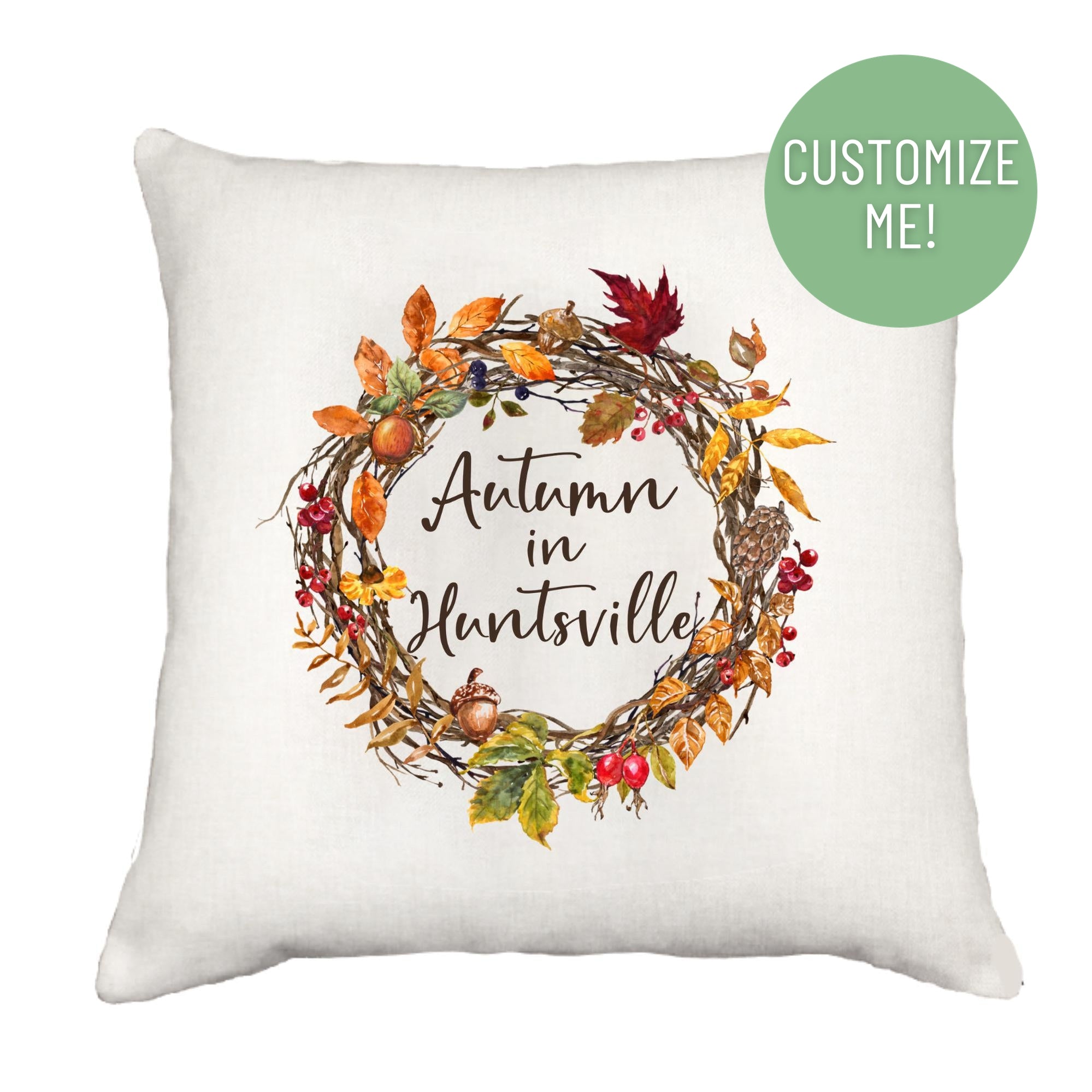 Autumn Wreath Down Pillow