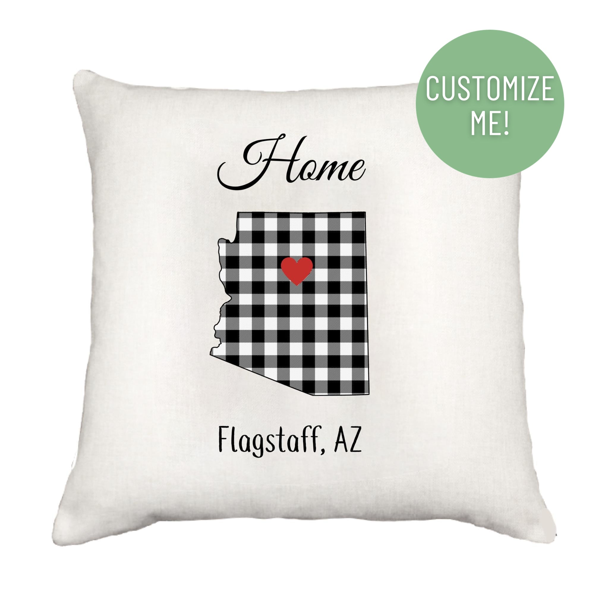Buffalo Check State Heart Down Pillow Throw Pillow - Southern Sisters