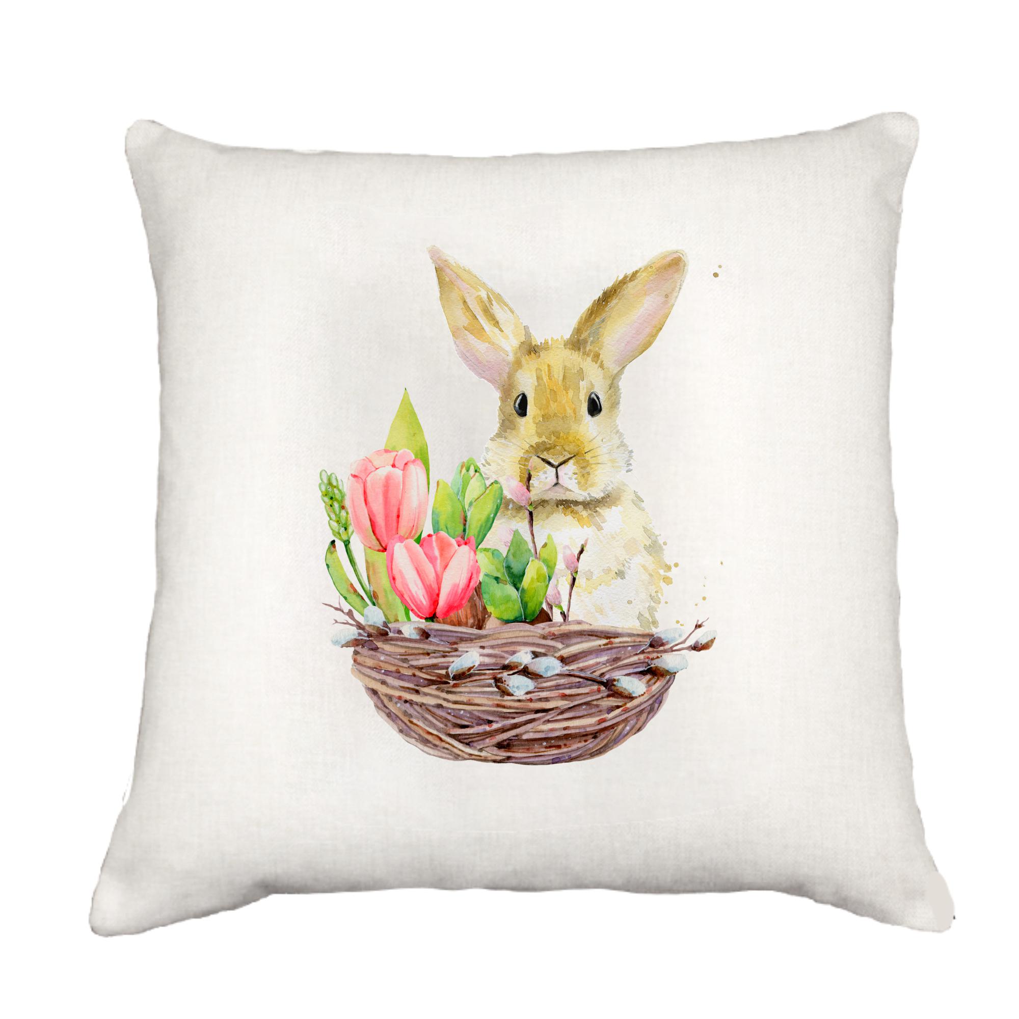 Bunny in Basket Cottage Pillow Throw/Decorative Pillow - Southern Sisters
