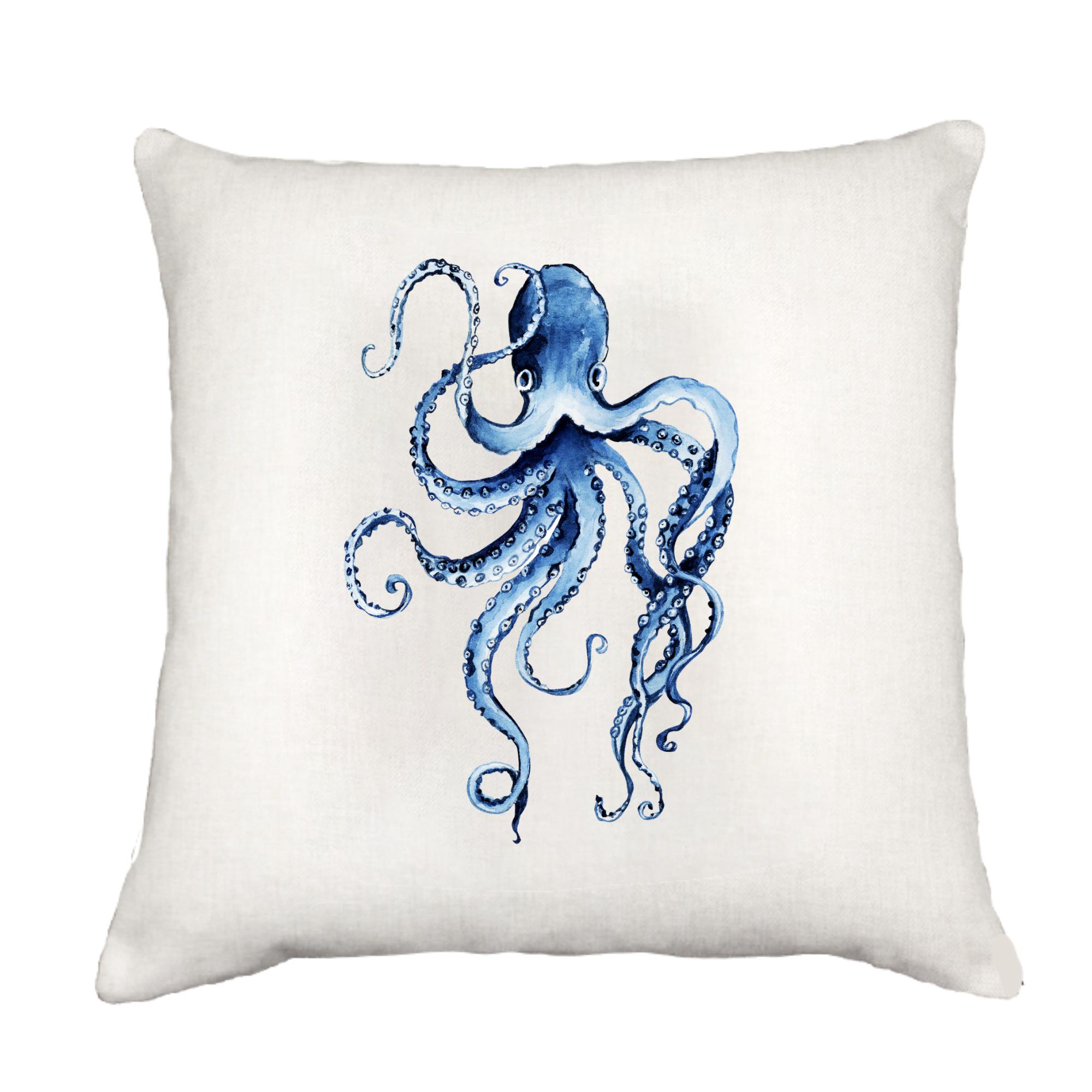 Blue Octopus Down Pillow