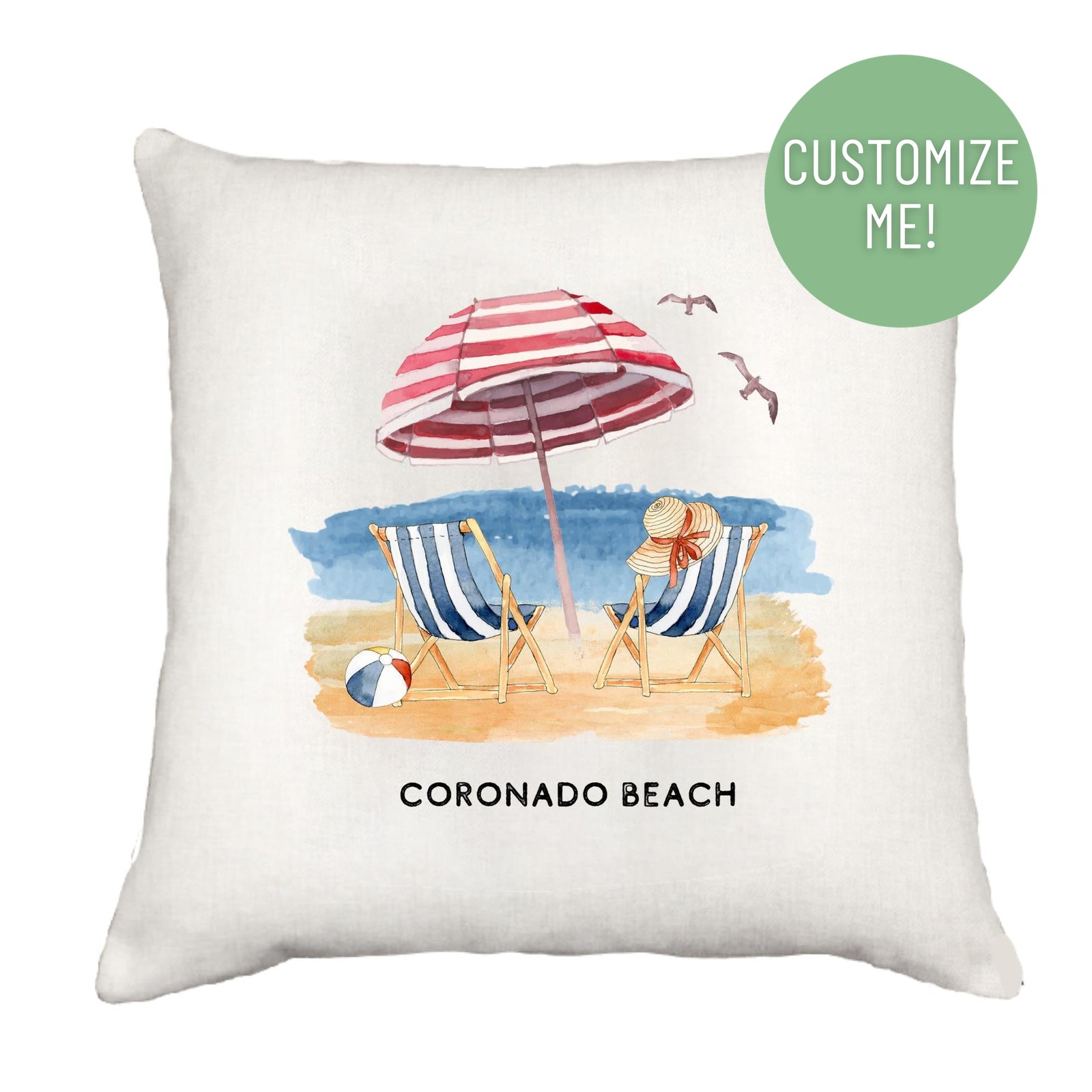 Beach Umbrella Pillow Cover