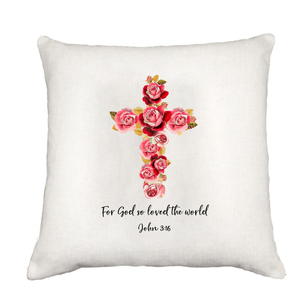Floral Cross Down Pillow