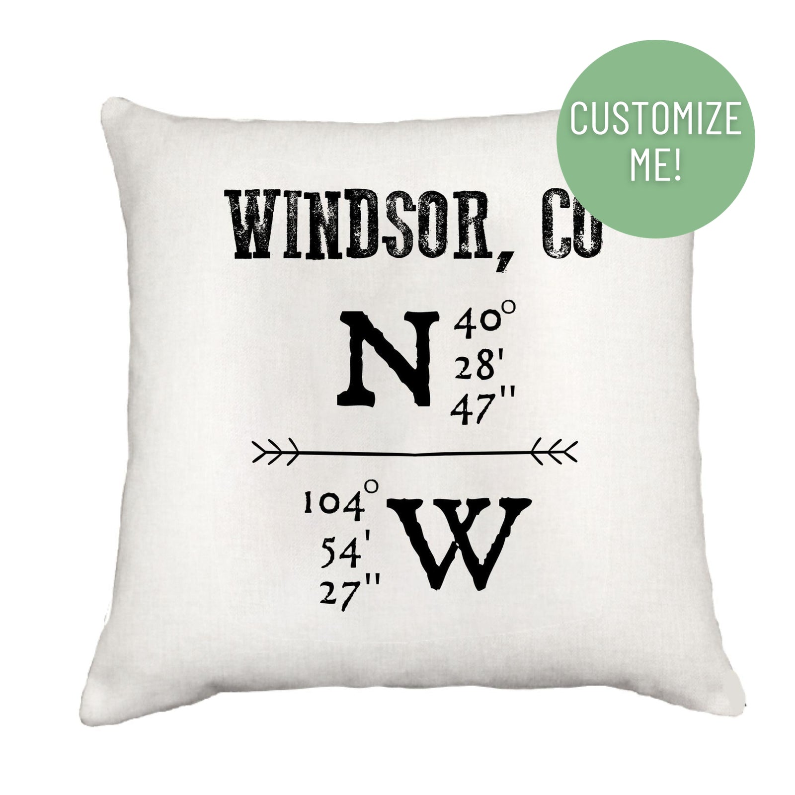 Hometown Long - Lat Pillow Cover