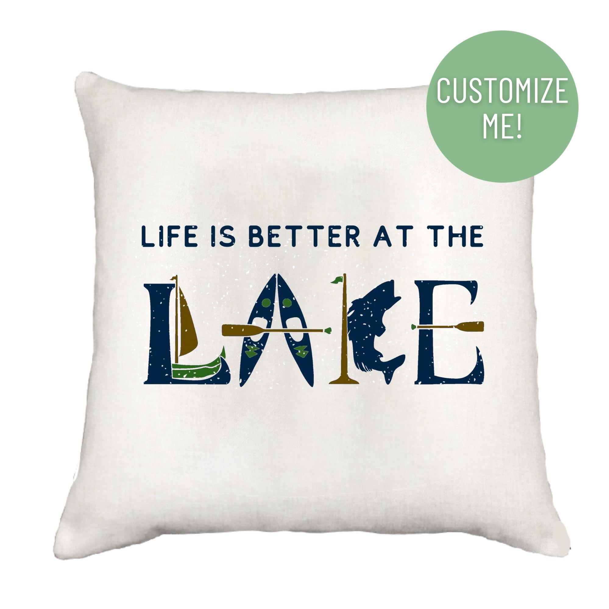Life is Better Canoe Down Pillow Throw Pillow - Southern Sisters