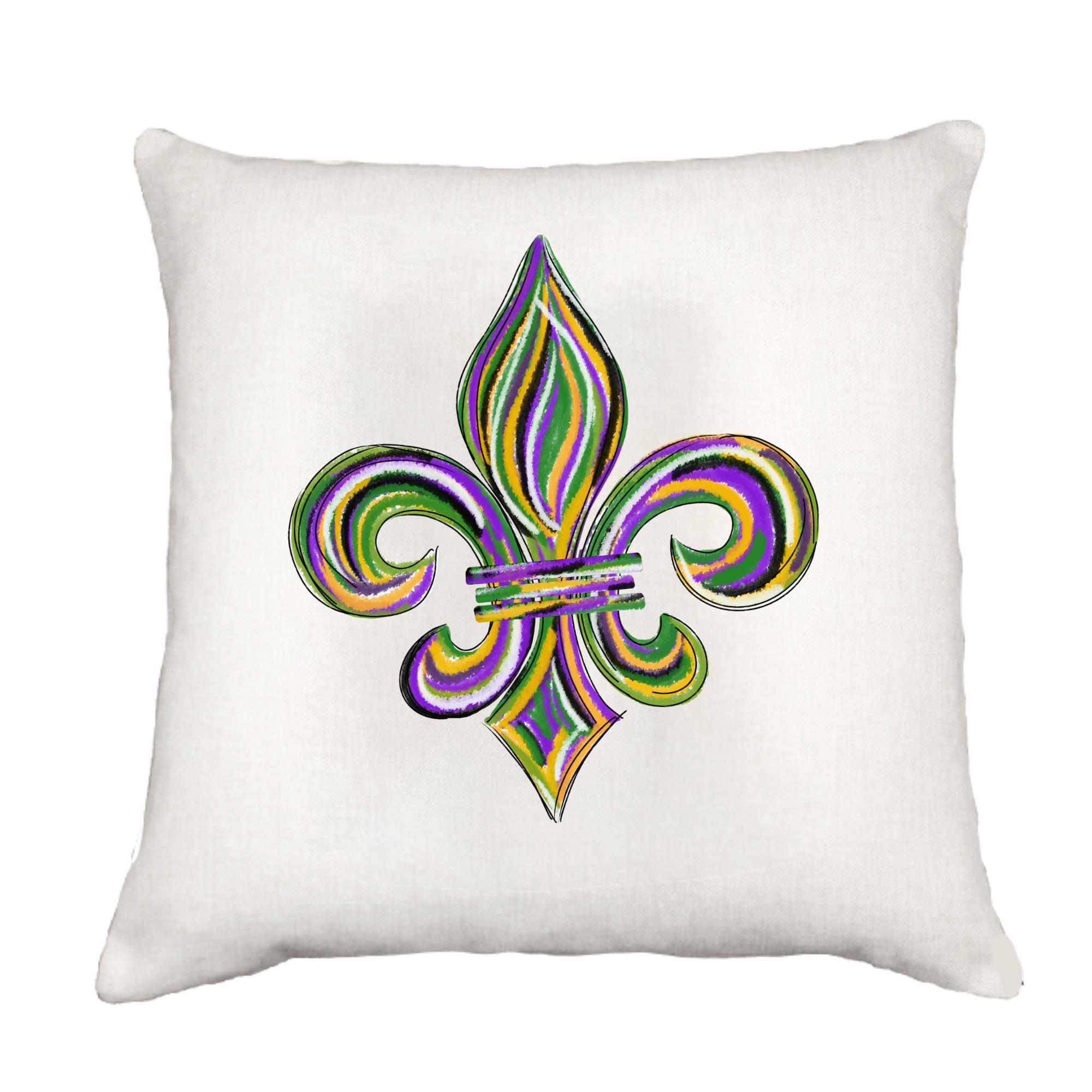 Mardi Gras Fleur De Lis Cottage Pillow Throw/Decorative Pillow - Southern Sisters