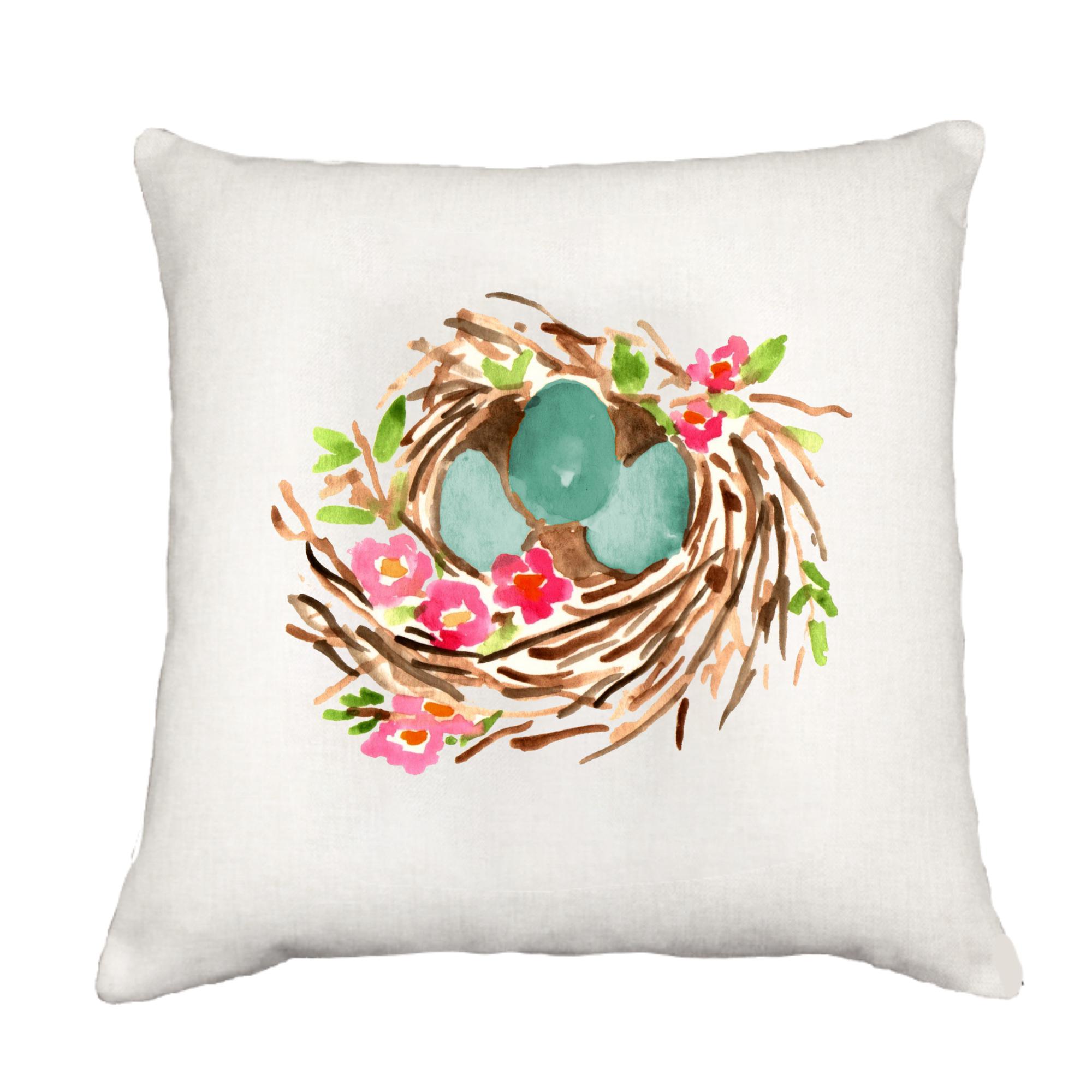 Nest with Blue Eggs Cottage Pillow Throw/Decorative Pillow - Southern Sisters