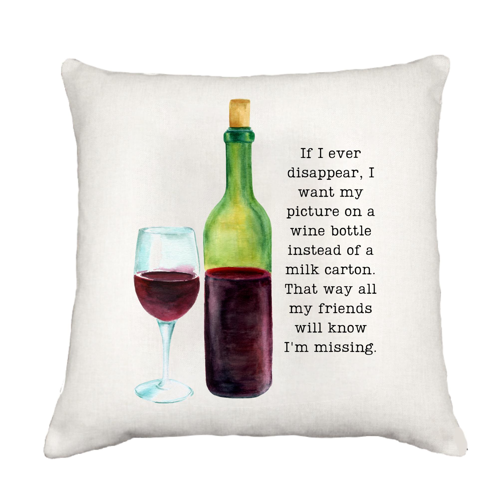 Picture on Wine Bottle Cottage Pillow Throw/Decorative Pillow - Southern Sisters