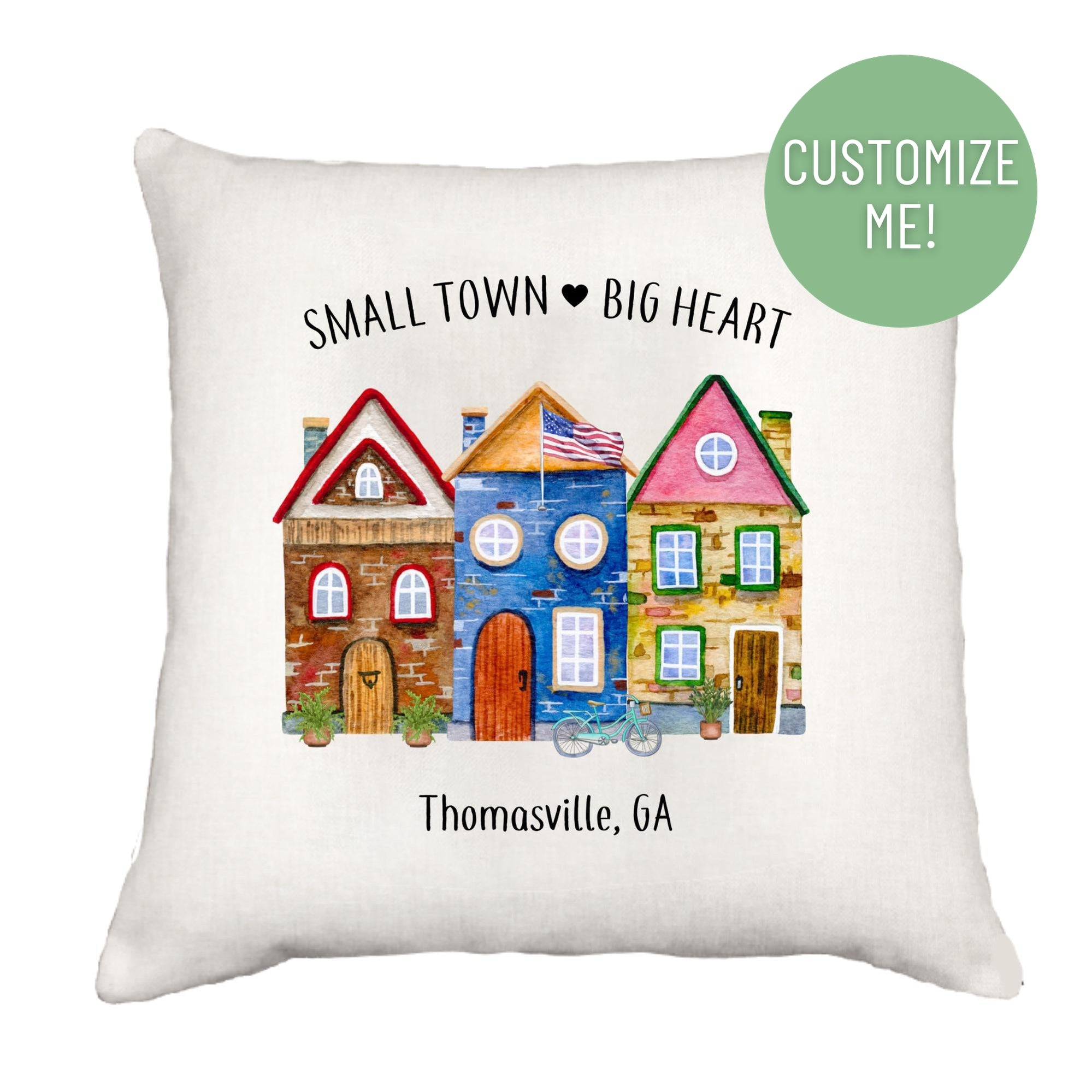 Small Town Big Heart Down Pillow