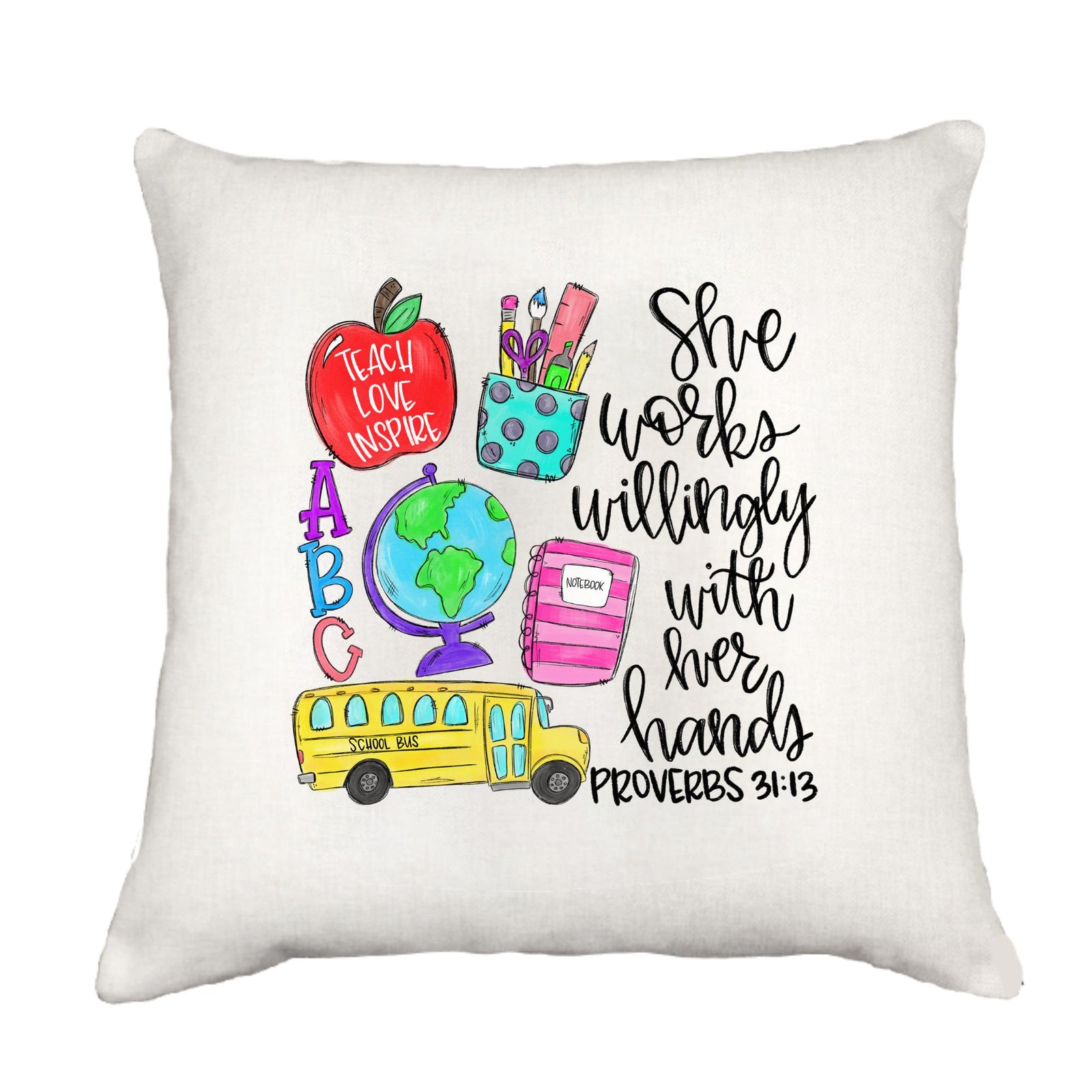 Teacher Proverbs Pillow Cover
