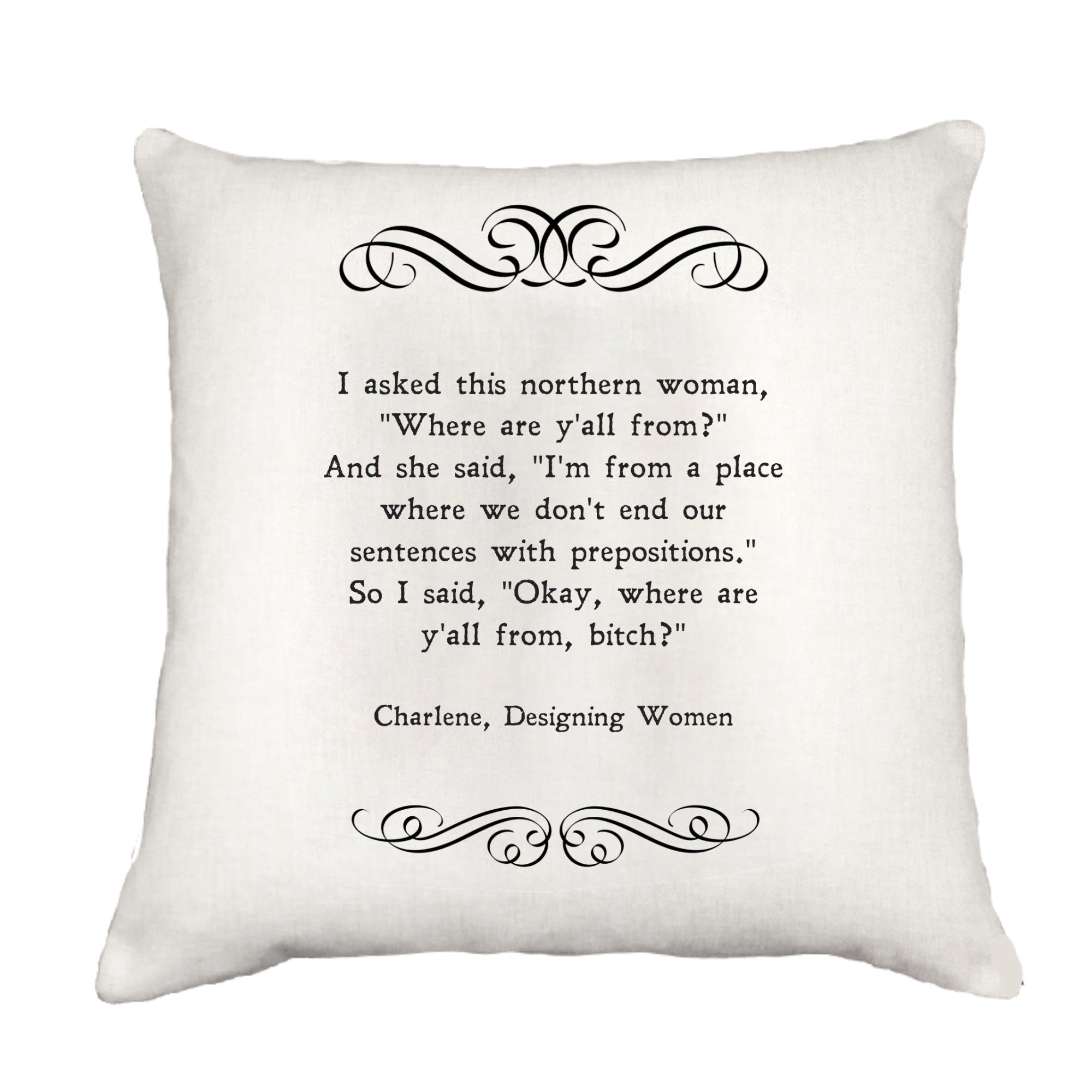 Where Are Y'all From Down Throw Pillow