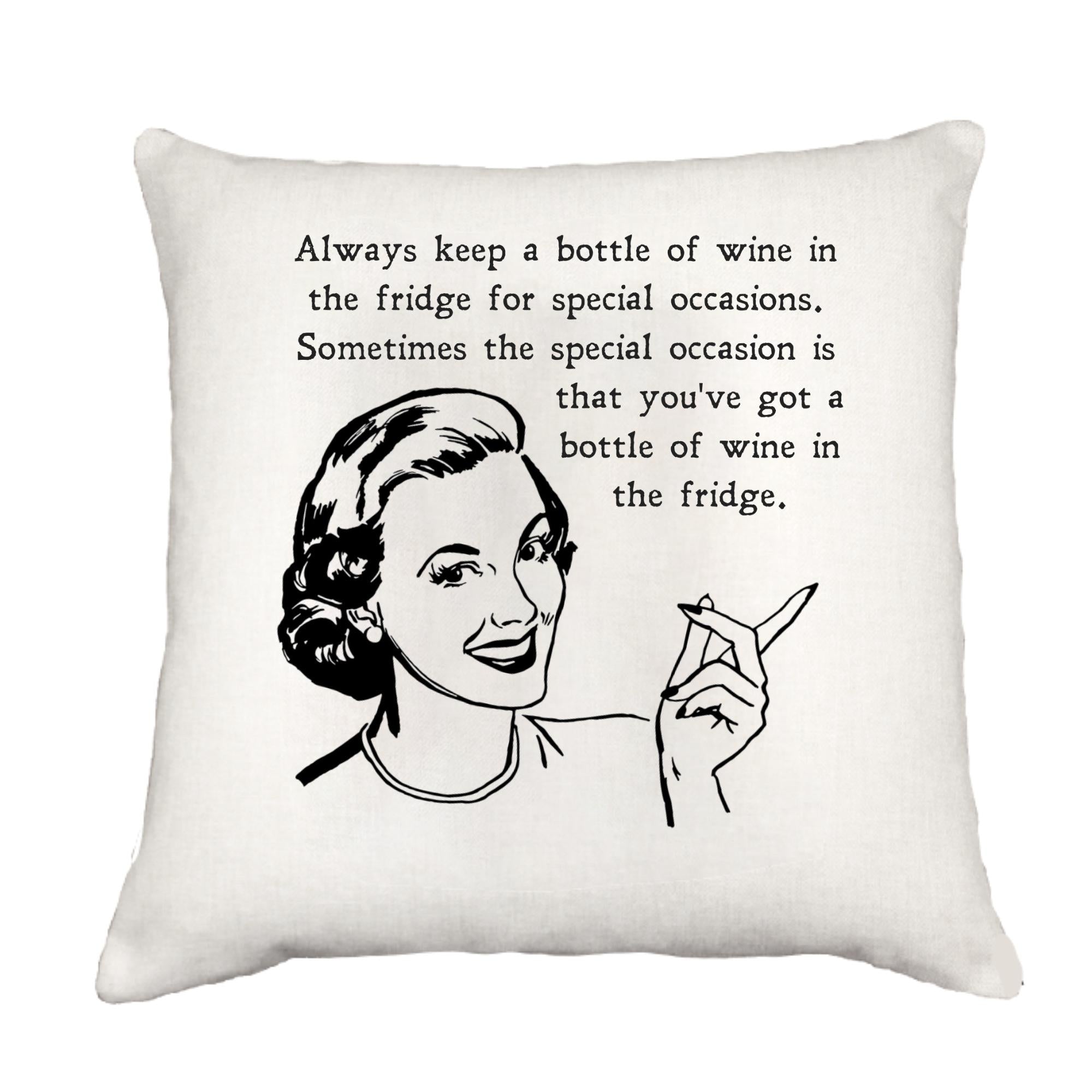 Wine in Fridge Cottage Pillow Throw/Decorative Pillow - Southern Sisters