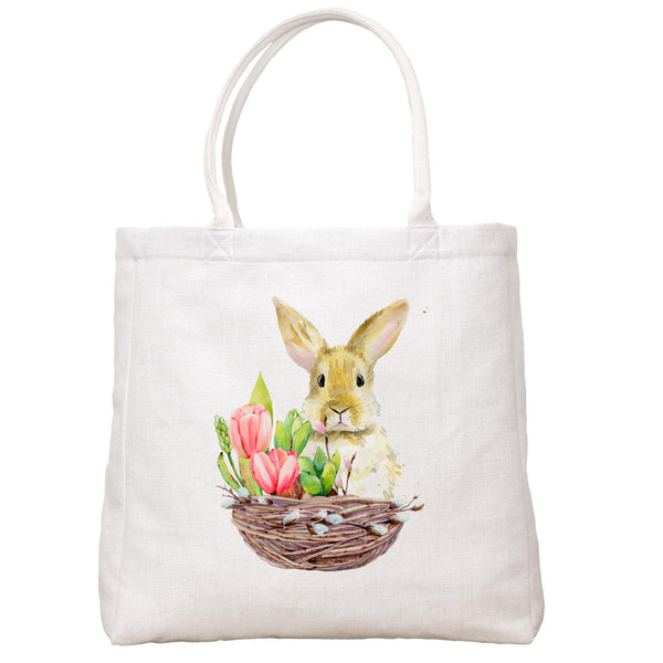 Bunny in Basket Tote Bag