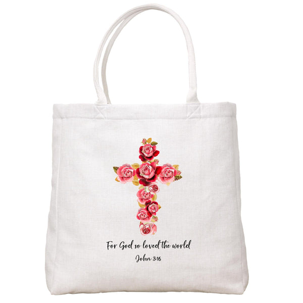 Floral Cross Tote Bag