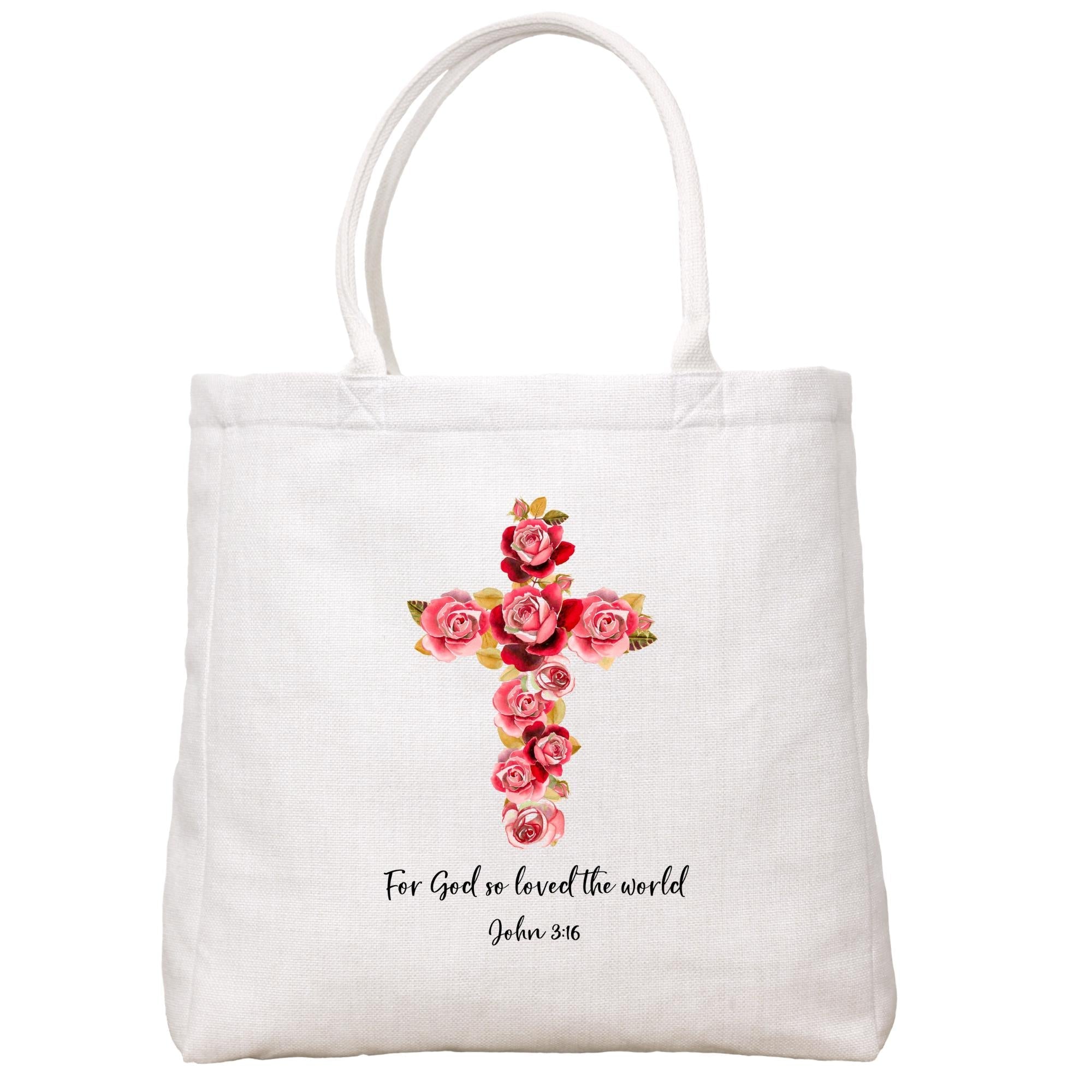 Floral Cross Tote Bag Tote Bag - Southern Sisters