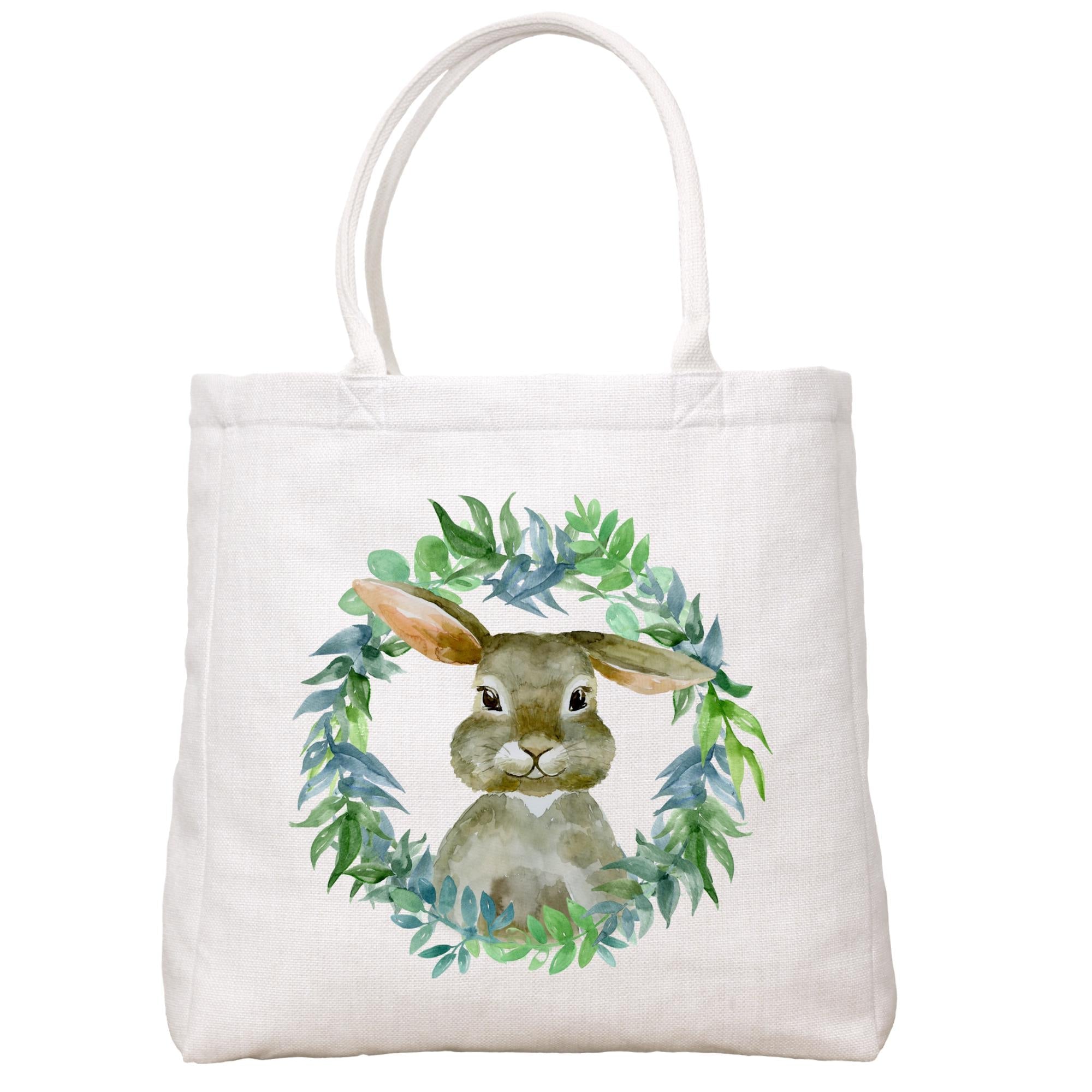 Gray Bunny In Wreath Tote Bag Tote Bag - Southern Sisters