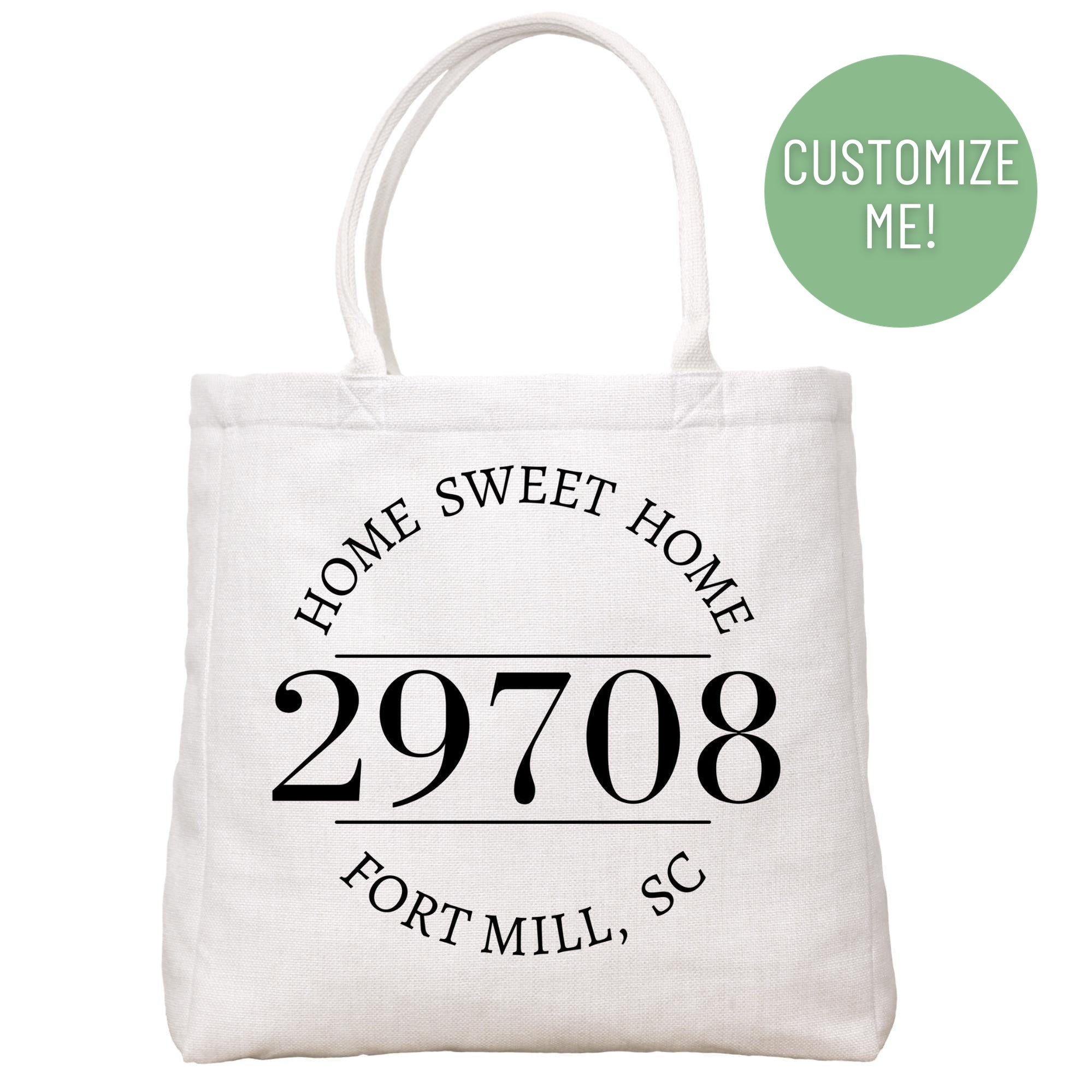 Hometown Zip Code Tote Bag