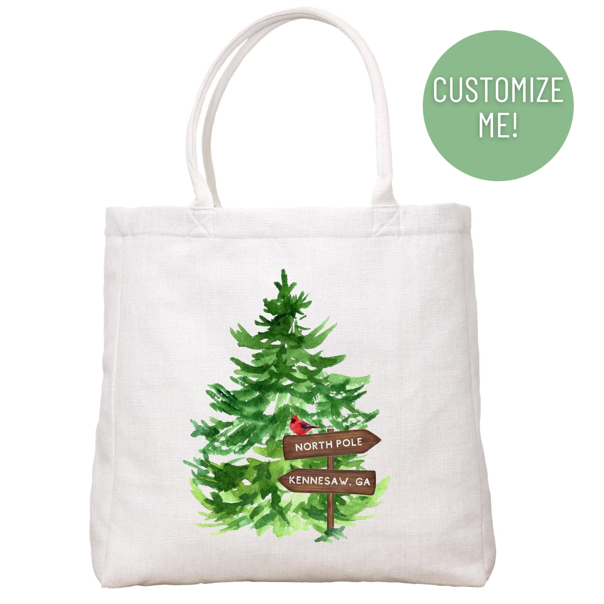 North Pole Directional Sign Tote Bag