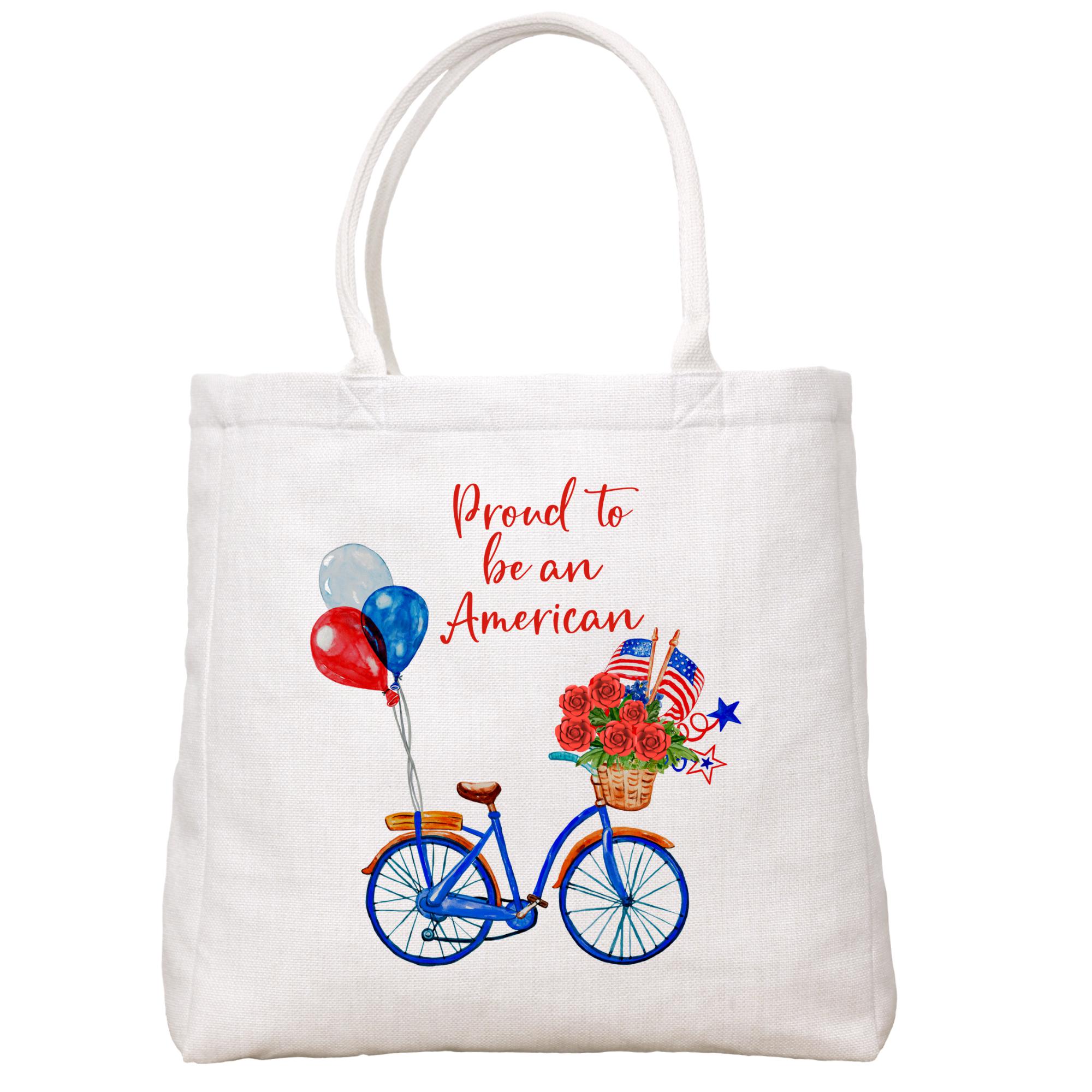 Patriotic Bike Tote Bag