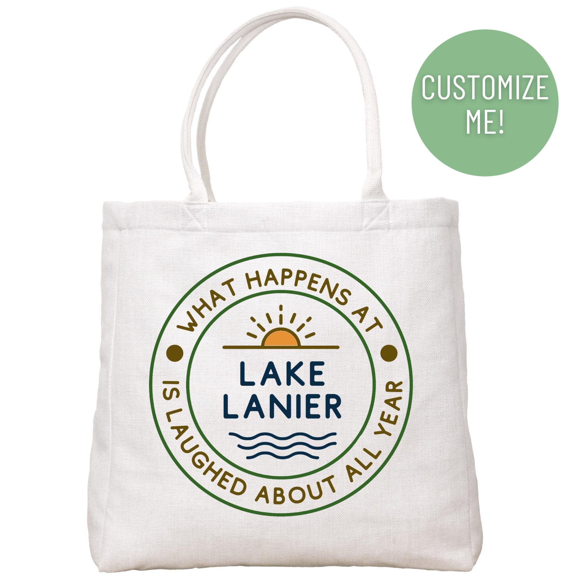 What Happens At The Lake Tote Bag