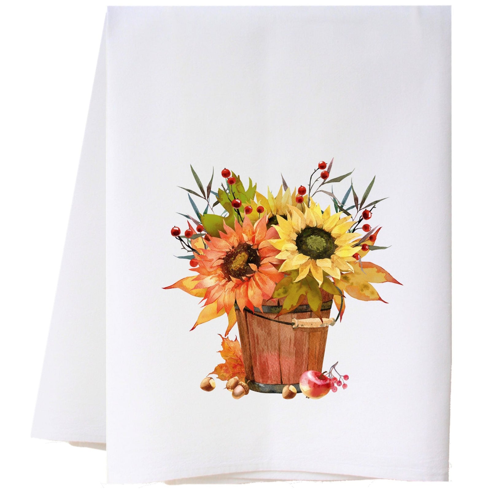 Autumn Floral Pail Kitchen Towel