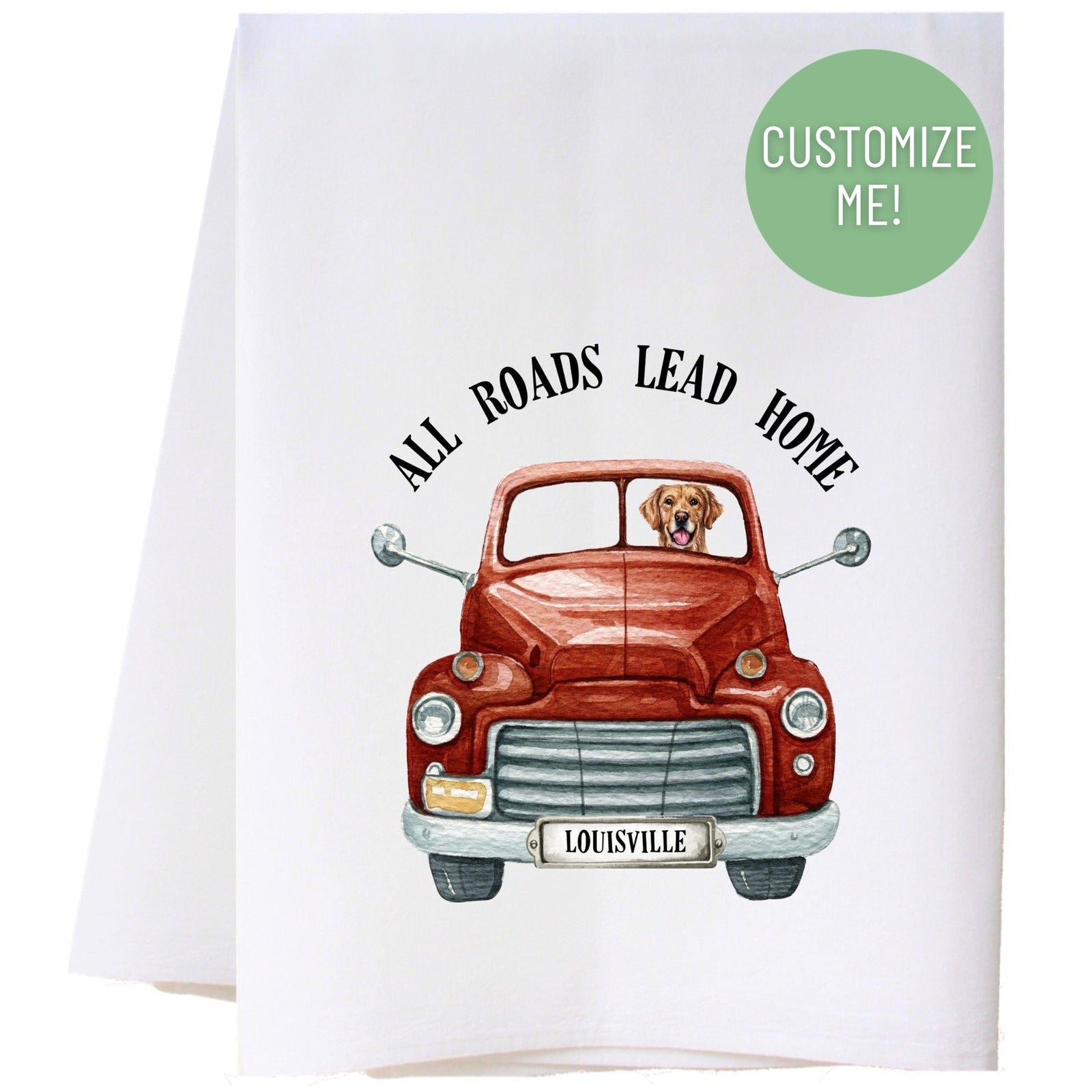 All Roads Lead Home Truck Kitchen Towel