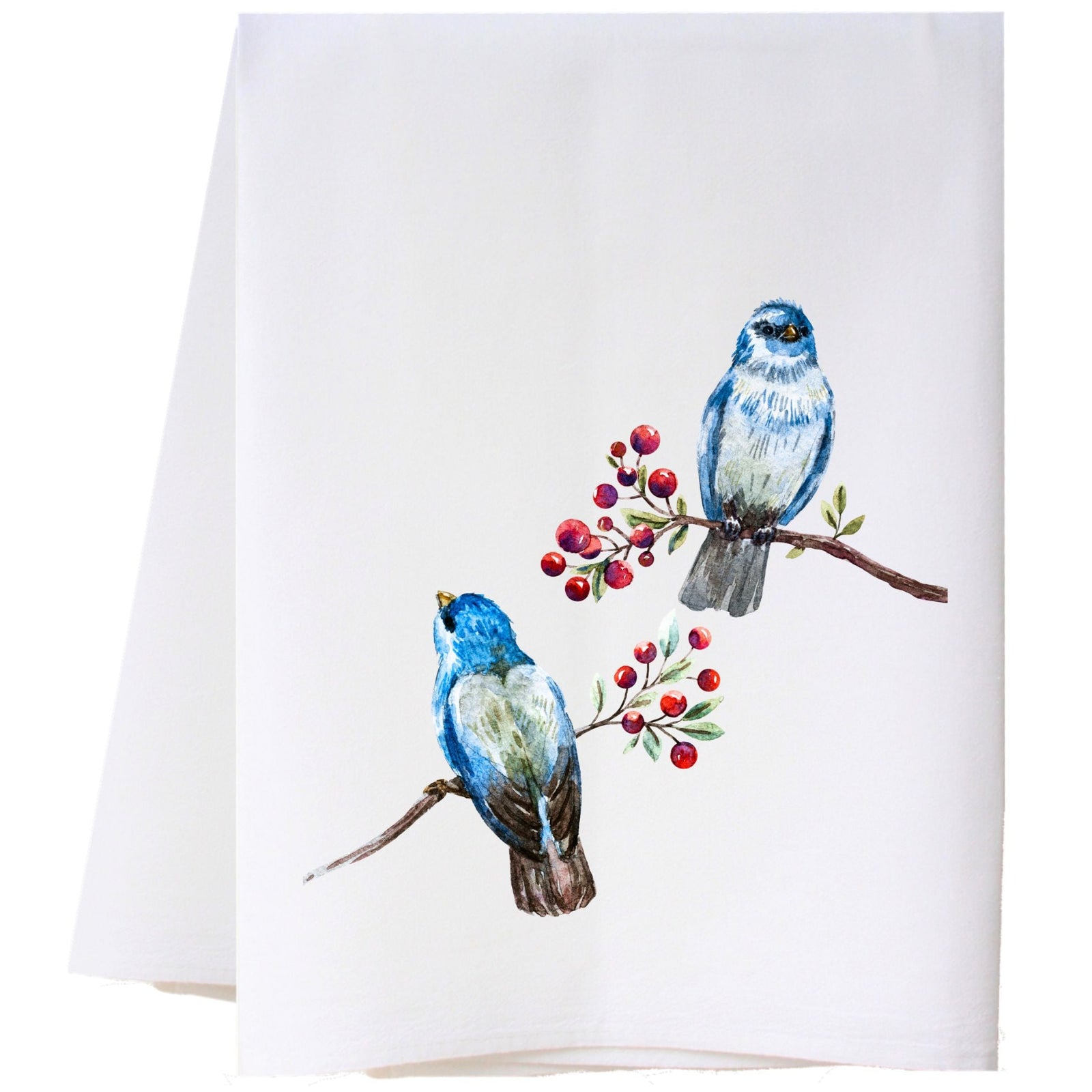 Bluebirds And Berries Kitchen Towel