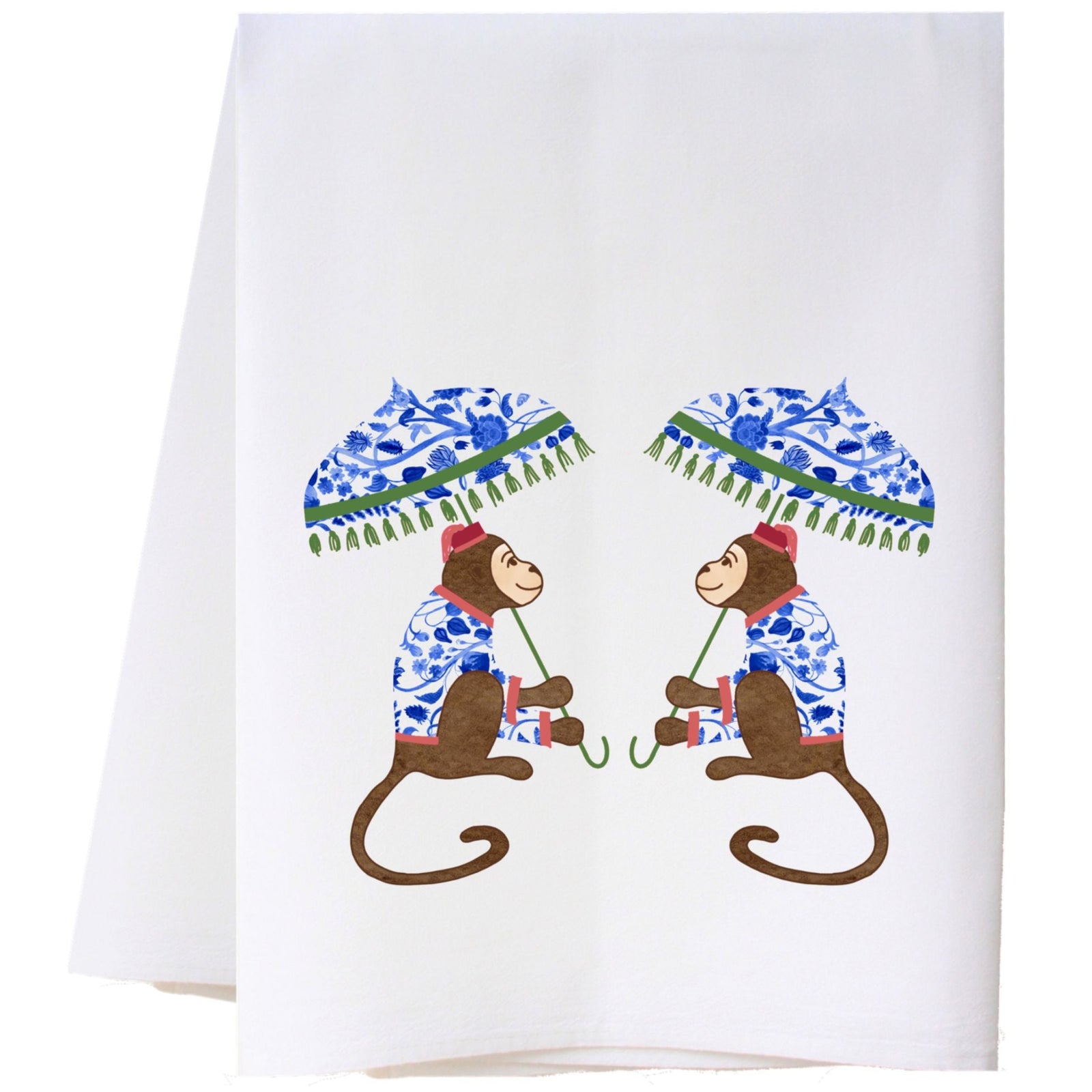 Blue And White Monkeys Kitchen Towel