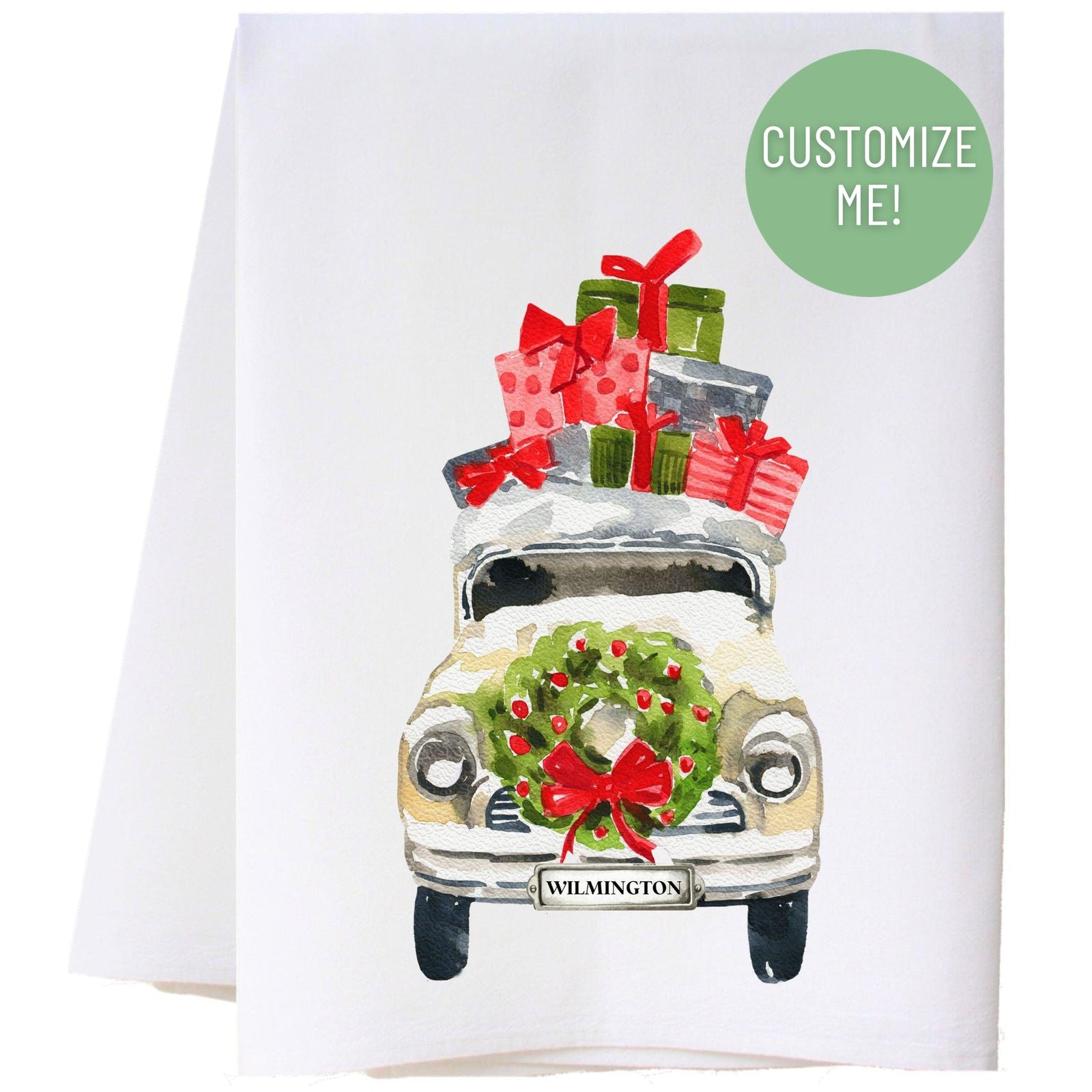 Christmas Car Kitchen Towel