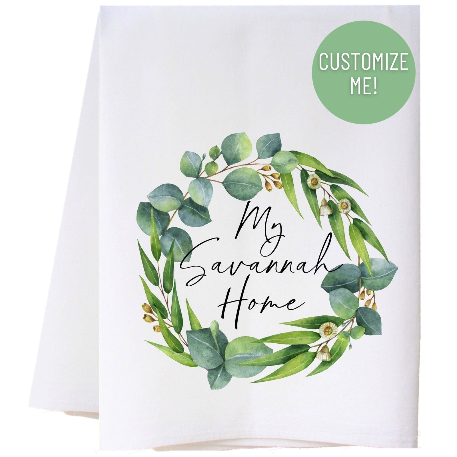Eucalyptus Wreath Kitchen Towel