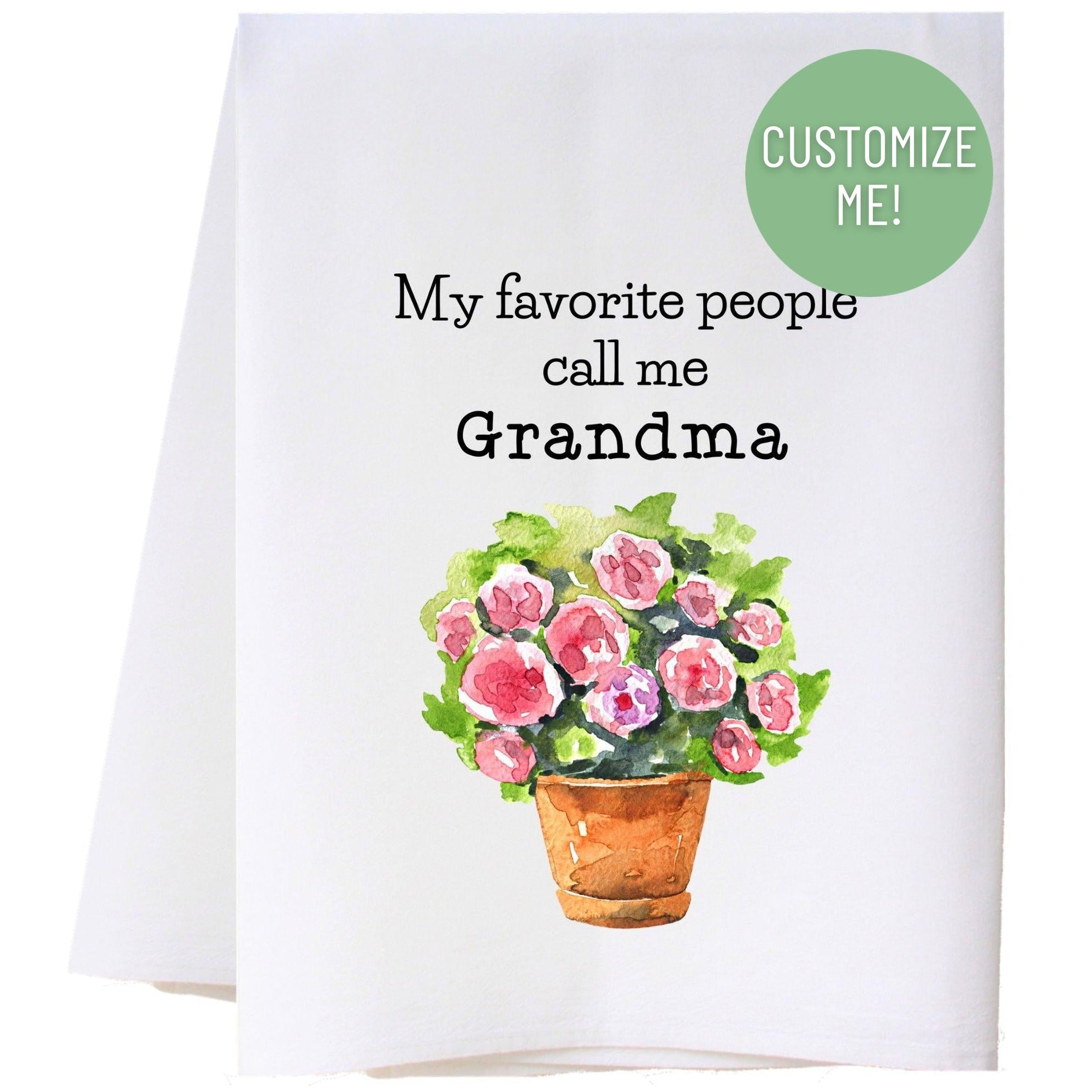 Favorite People Flower Pot Flour Sack Towel