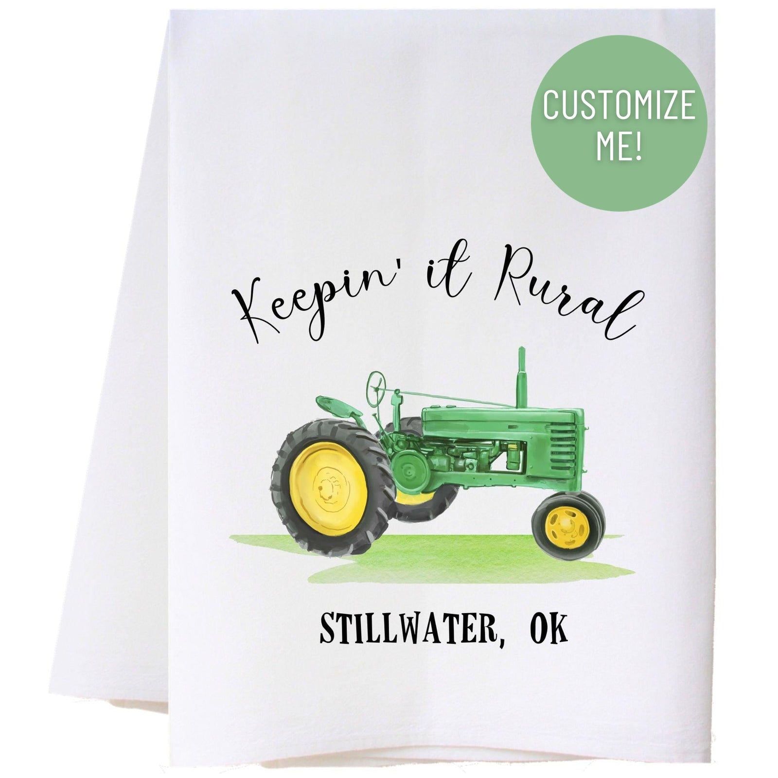 Green Tractor Kitchen Towel