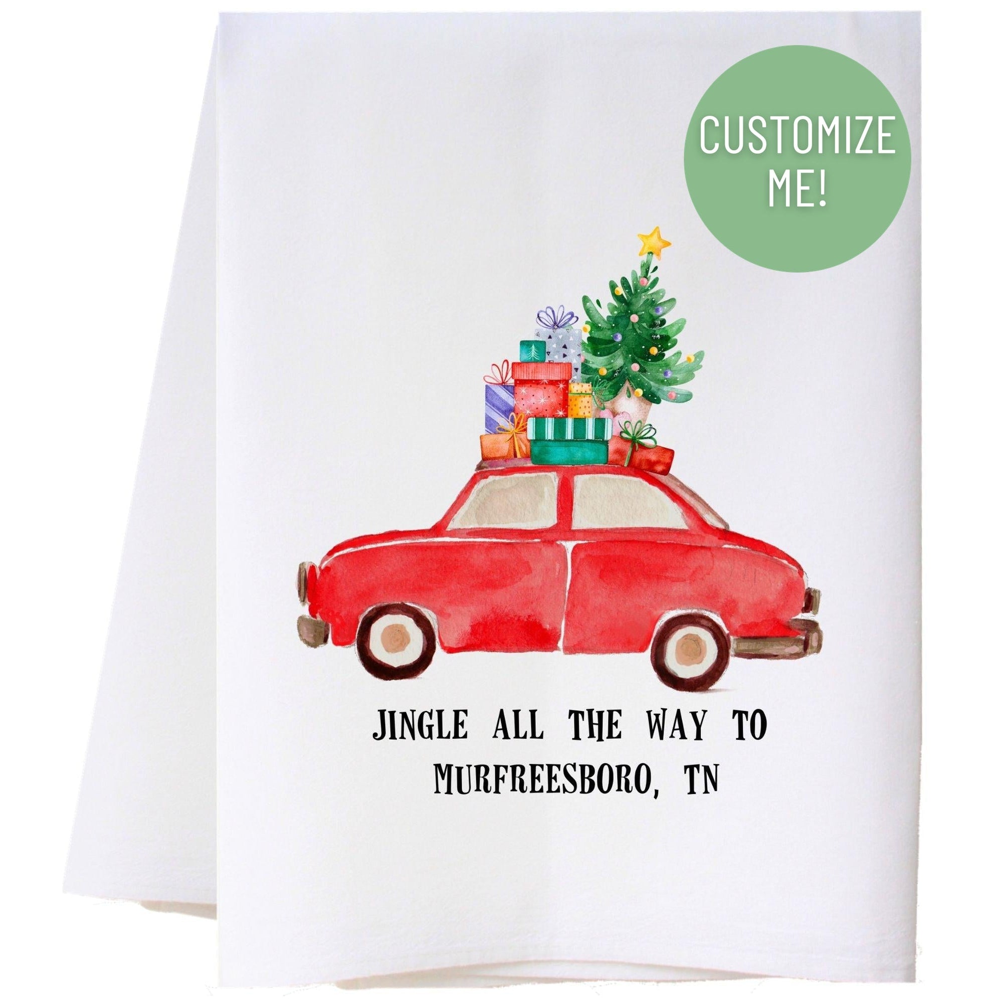 Jingle All The Way Car Flour Sack Towel