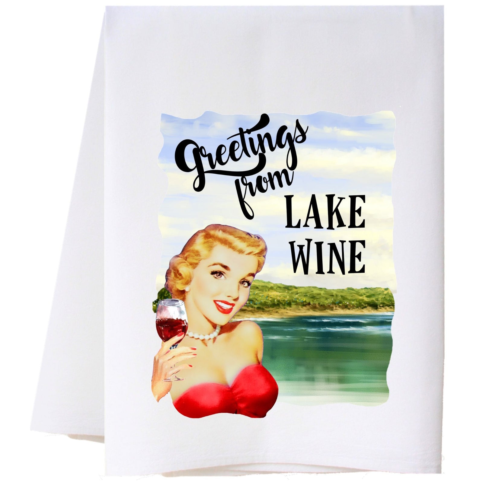 Lake Greetings Kitchen Towel
