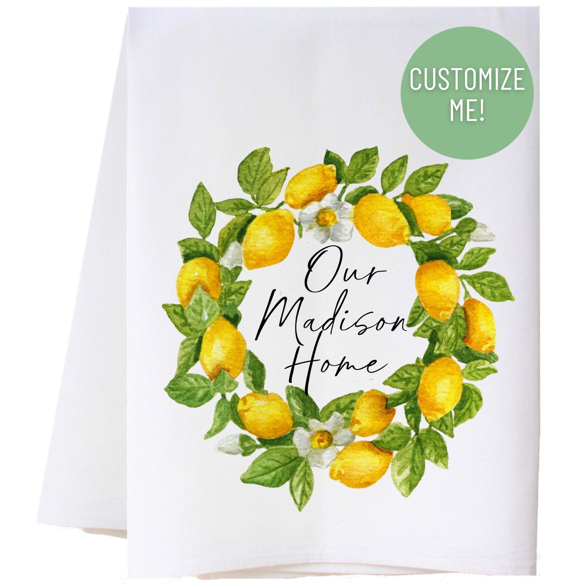Lemon Wreath Flour Sack Towel