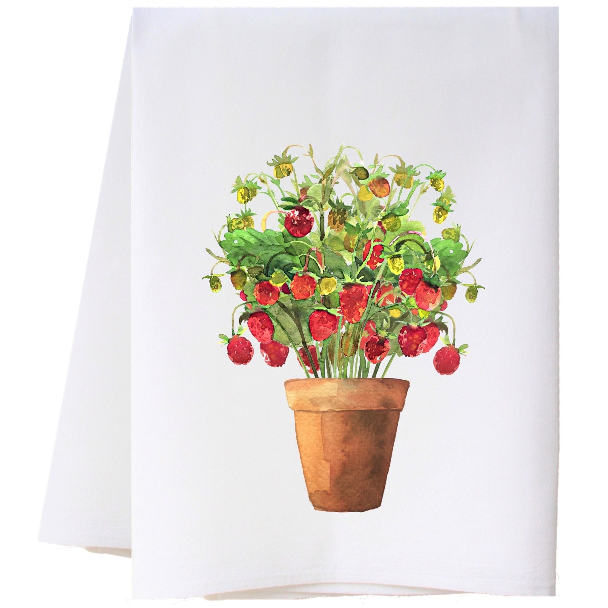 Raspberry Planter Flour Sack Towel