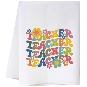 Retro Teacher Flour Sack Towel