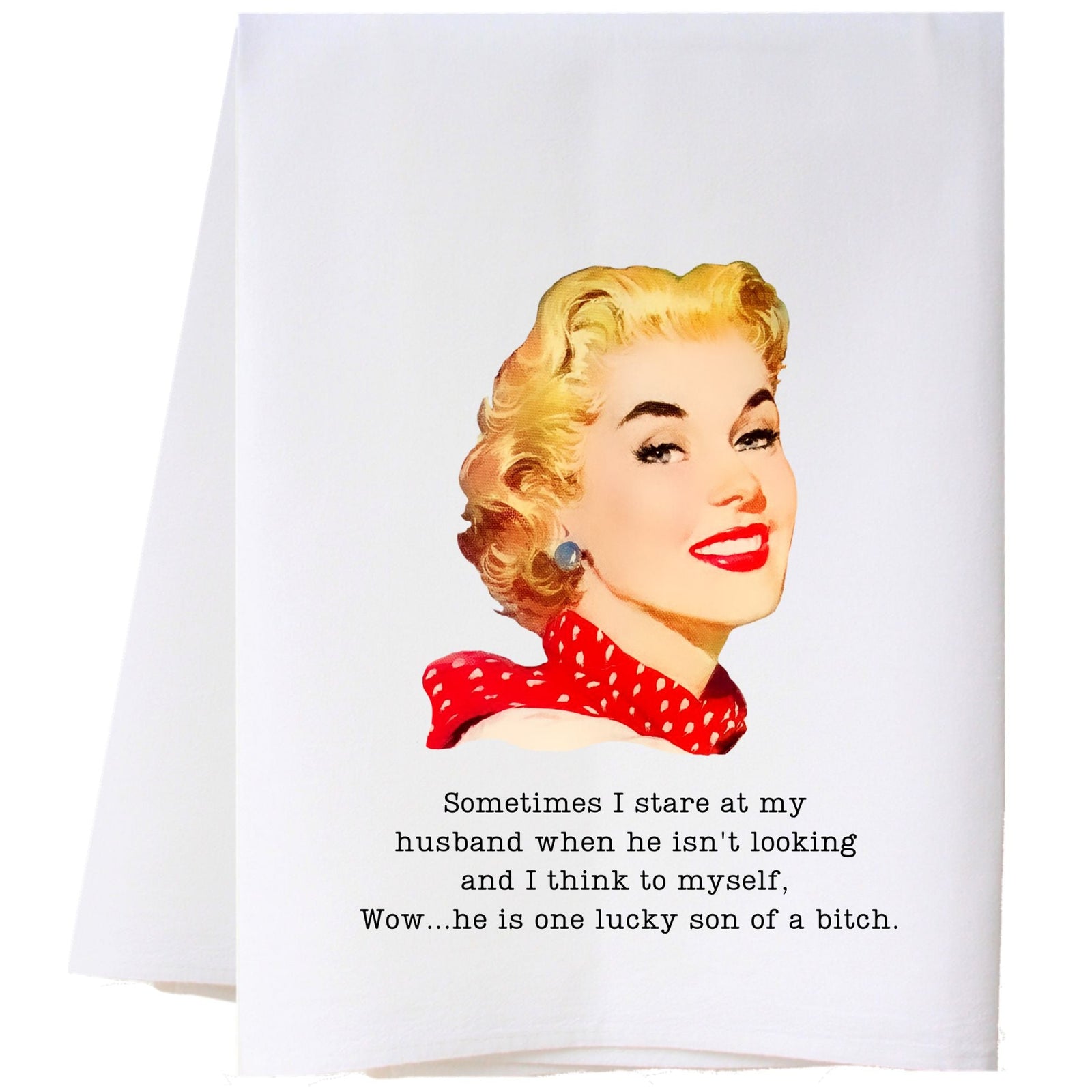 Stare At My Husband Kitchen Towel