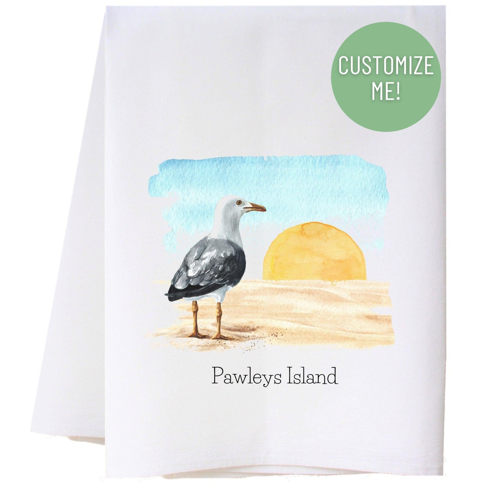 Seagull On Beach Kitchen Towel